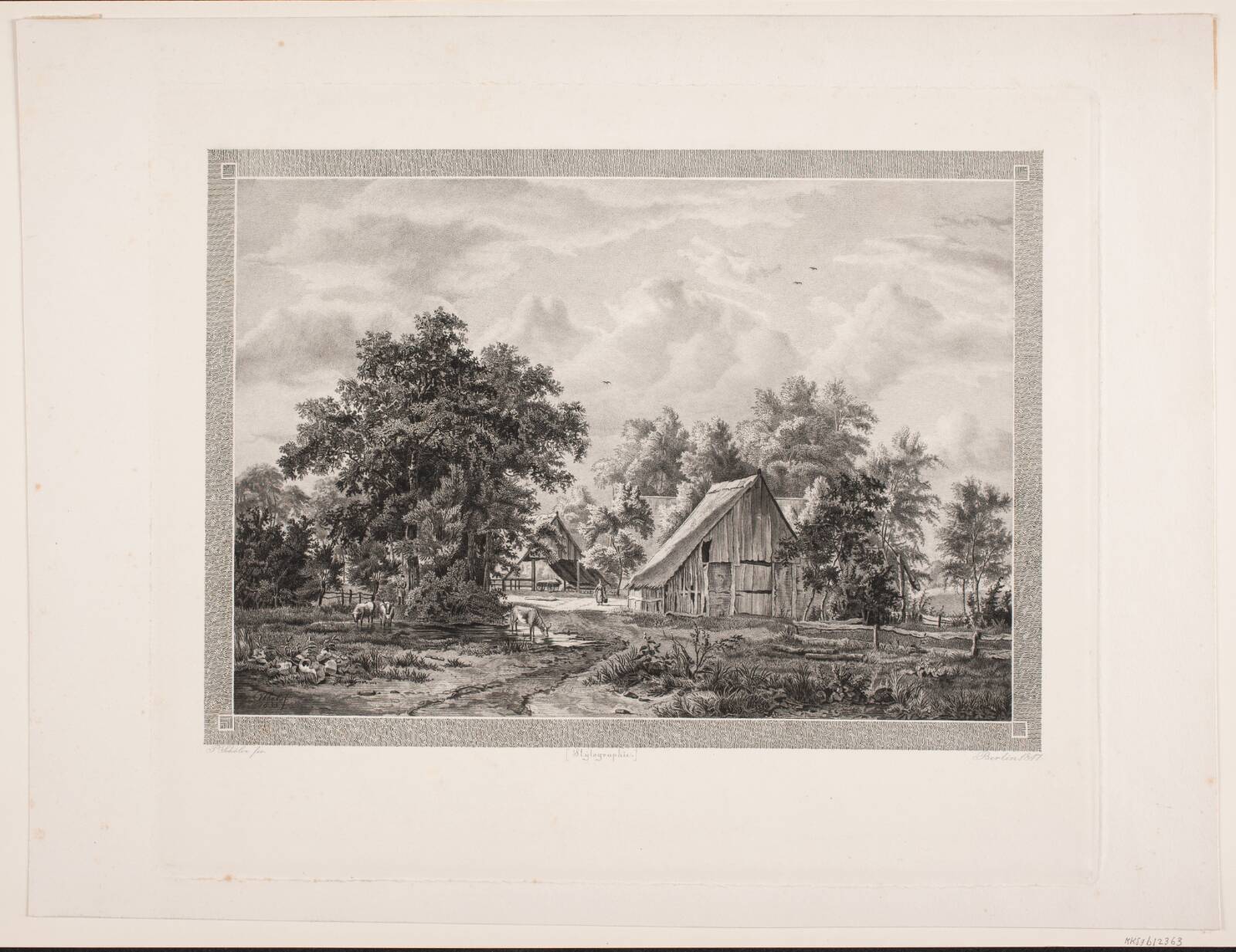 En bondegård, Peter Christian Schøler, 1847
