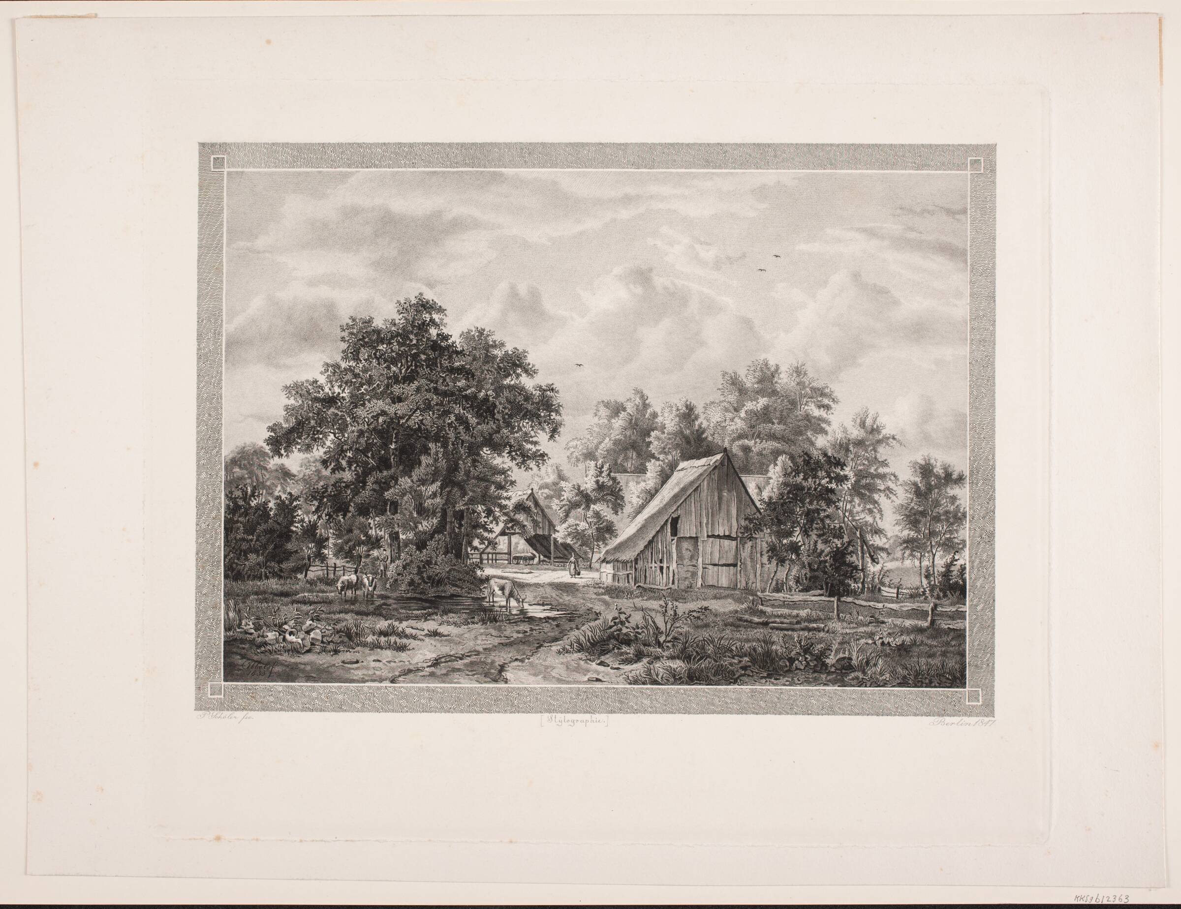 En bondegård, Peter Christian Schøler, 1847