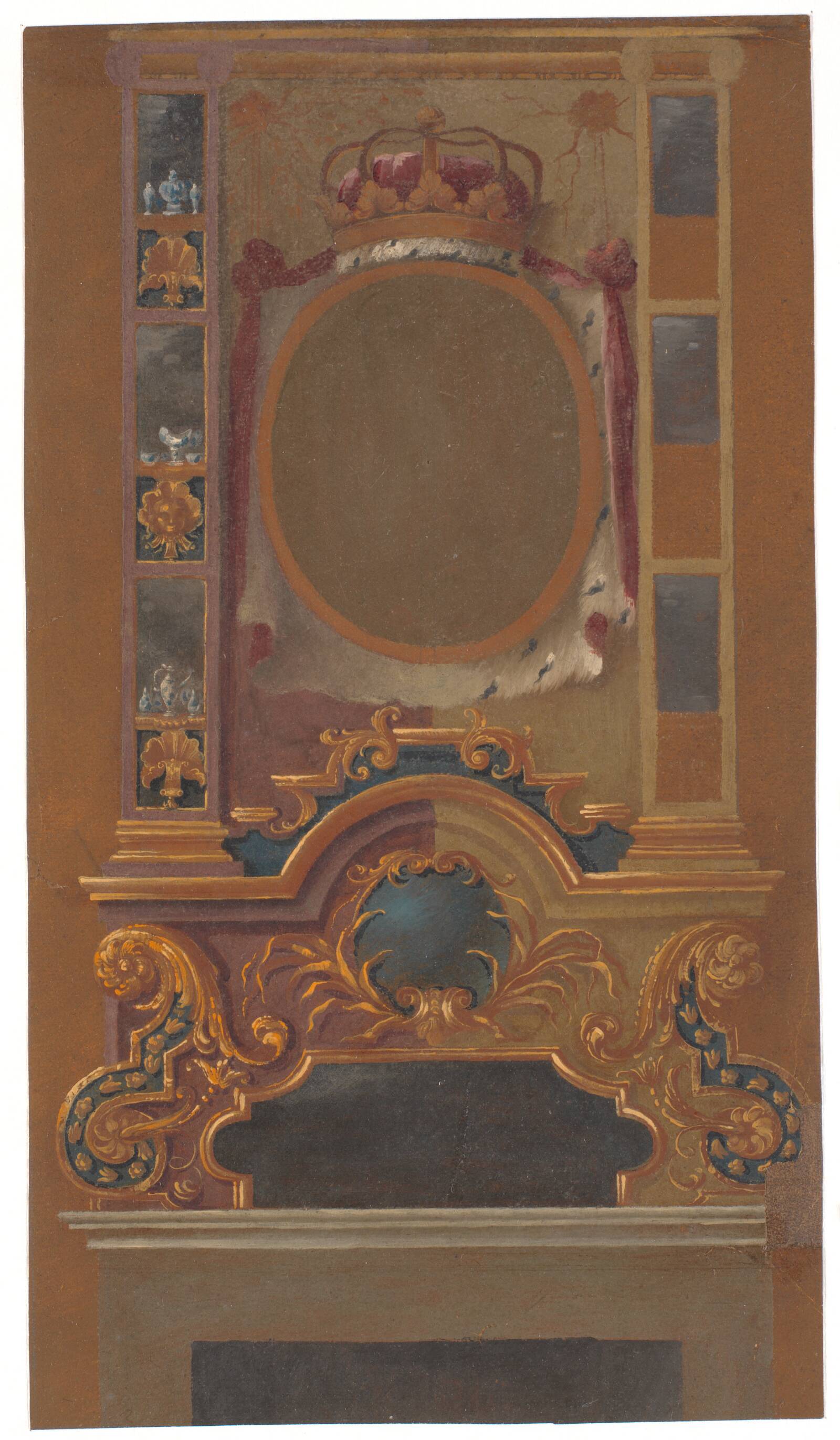 Udkast til kamindekoration, Lambert van Haven, 1630-1695