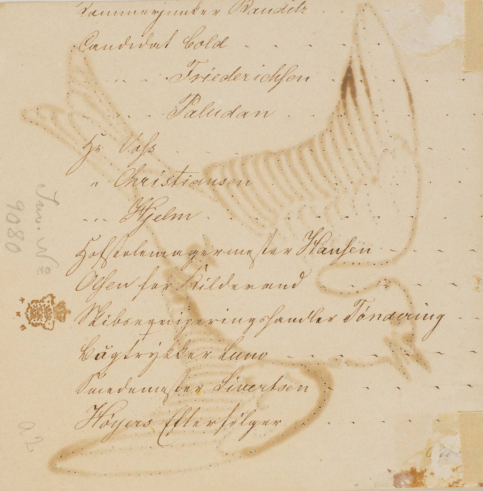 Liste af navne, P.C. Skovgaard, 1817-1875