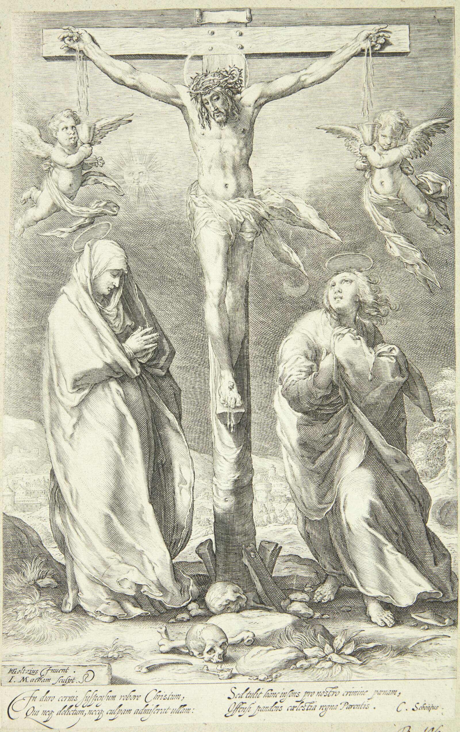 Kristus på korset, Jacob Matham, 1595-1598