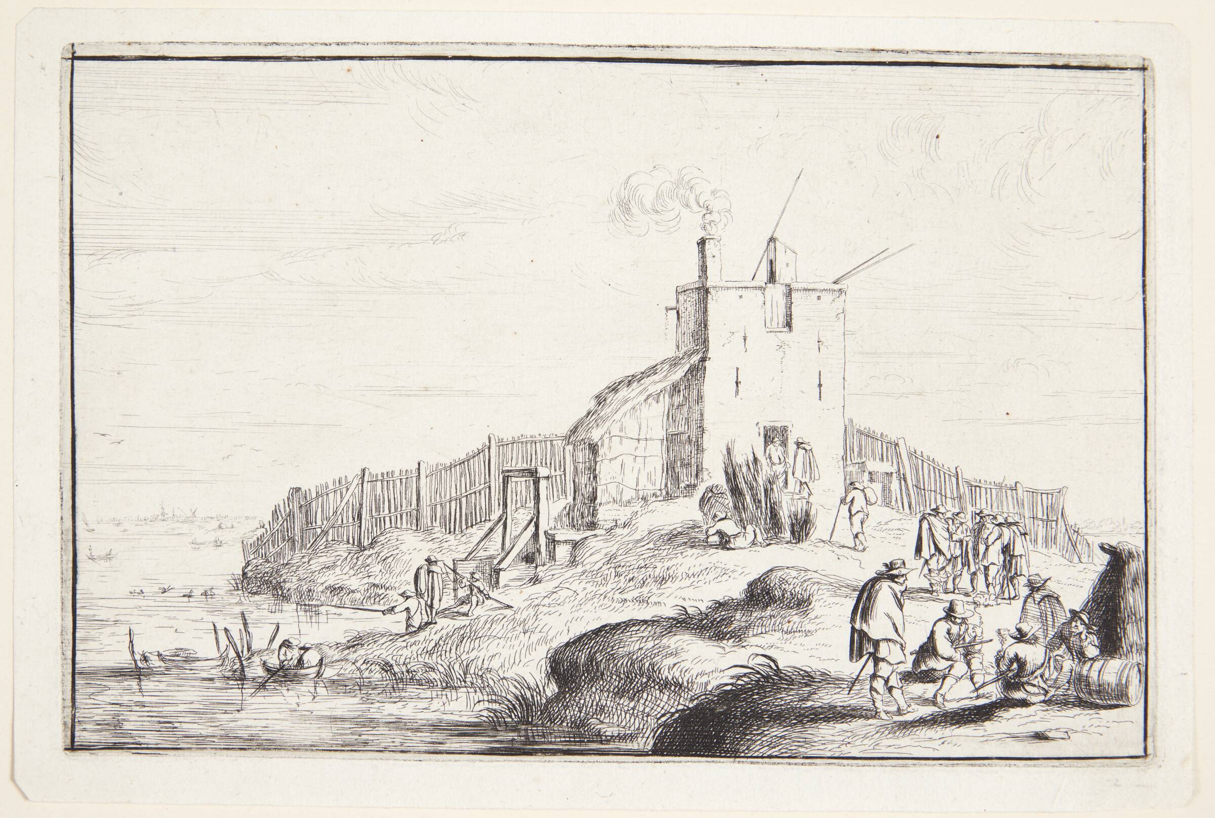 Lille fæstning ved en flodbred, Robert van den Hoecke, 1622-1668