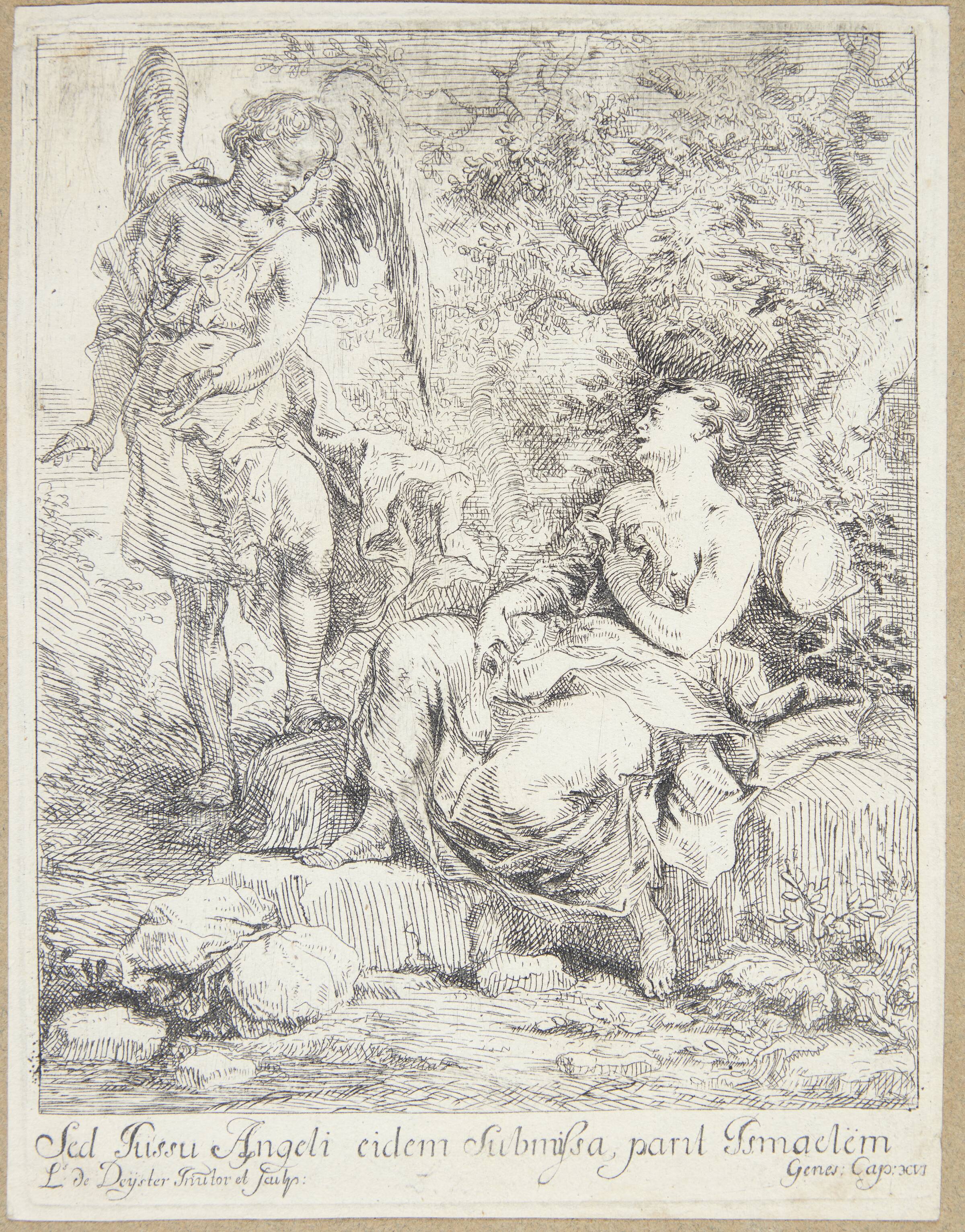Englen beder Hagar om at komme tilbage, Louis de Deyster, 1656-1711
