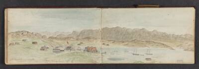 Fjeldlandskab med huse, Khristianshaab