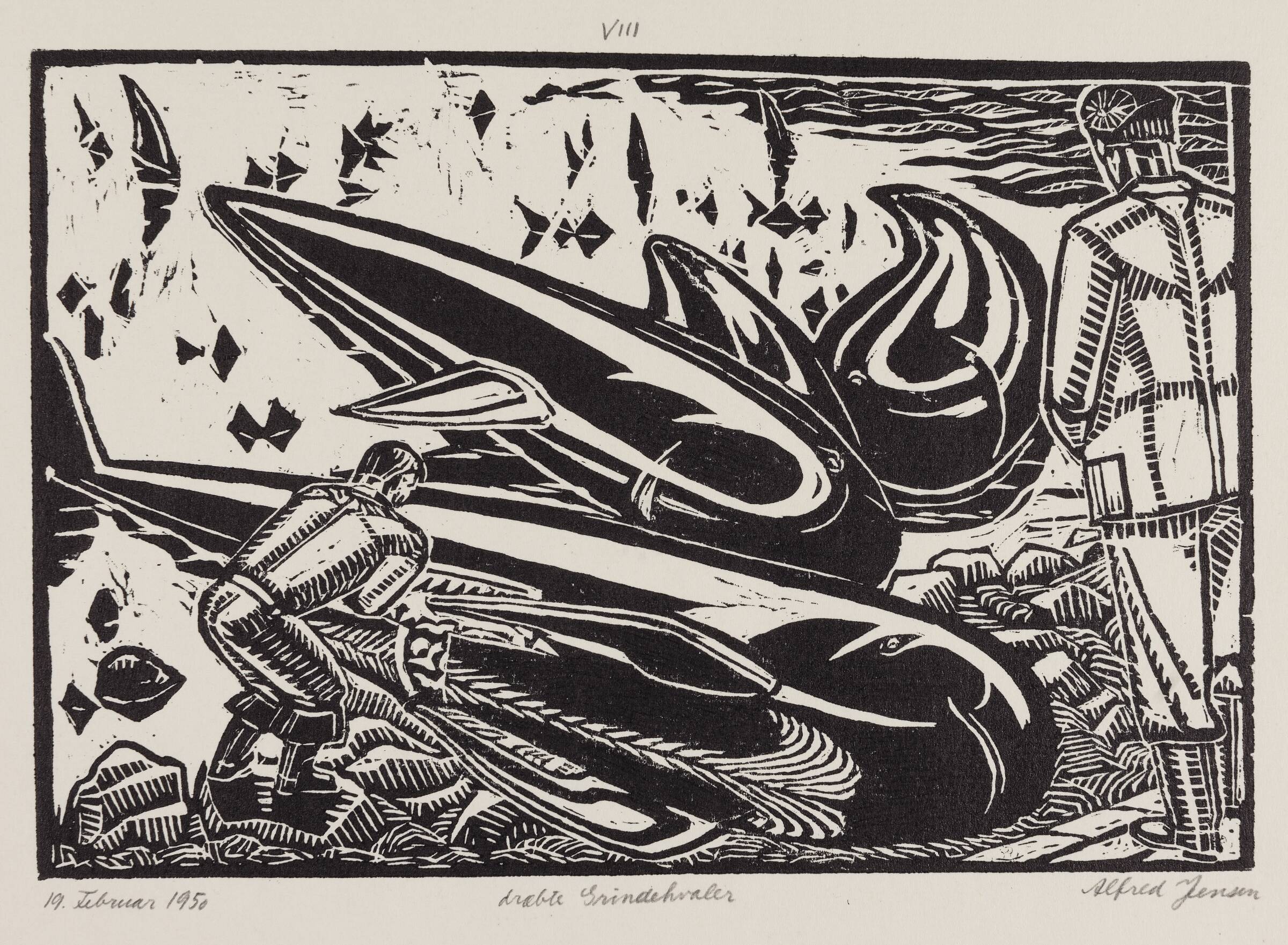 Dræbte grindehvaler, Jensen, Alfred, 1950
