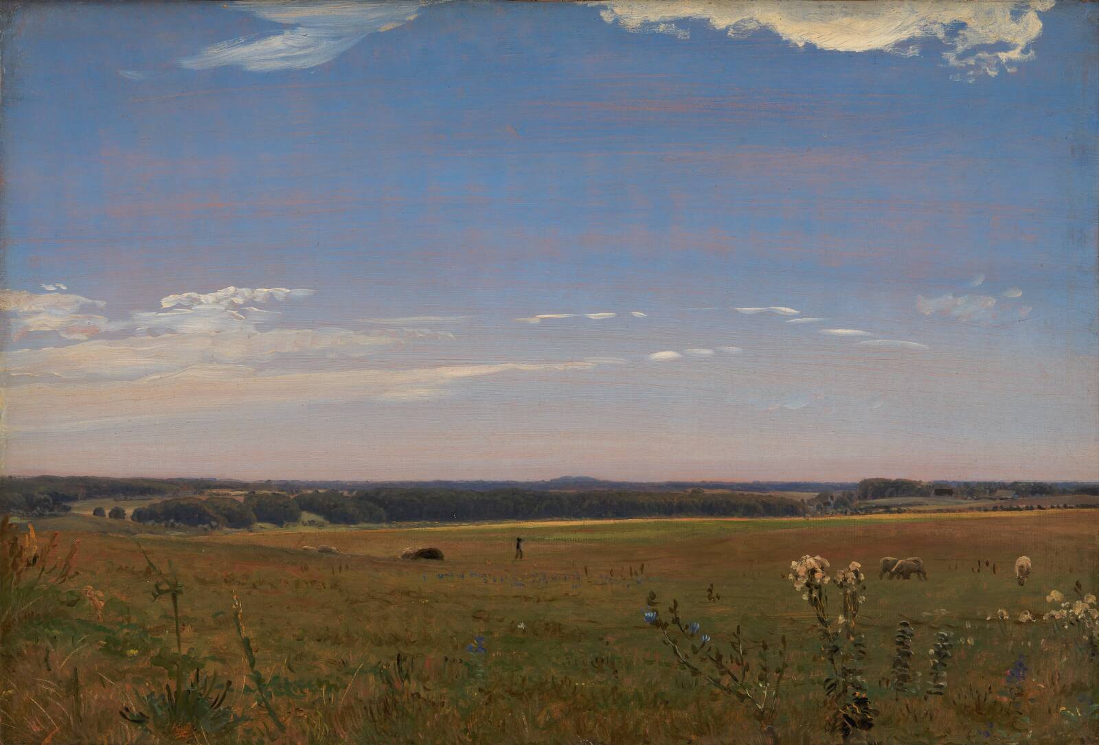 Udsigt mod herregården Beldringe, P.C. Skovgaard, 1847