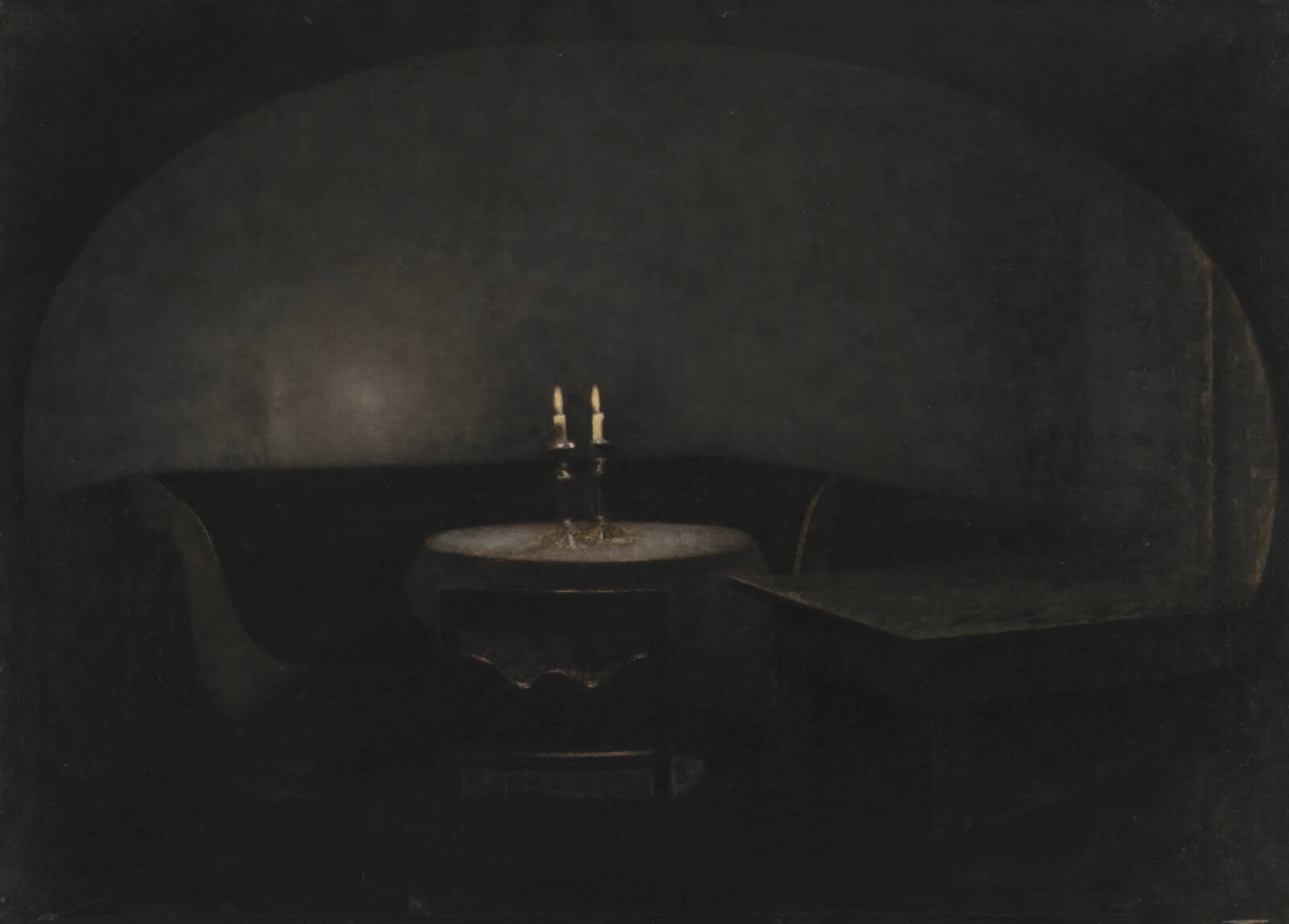 Interiør. Kunstigt lys, Vilhelm Hammershøi, 1909