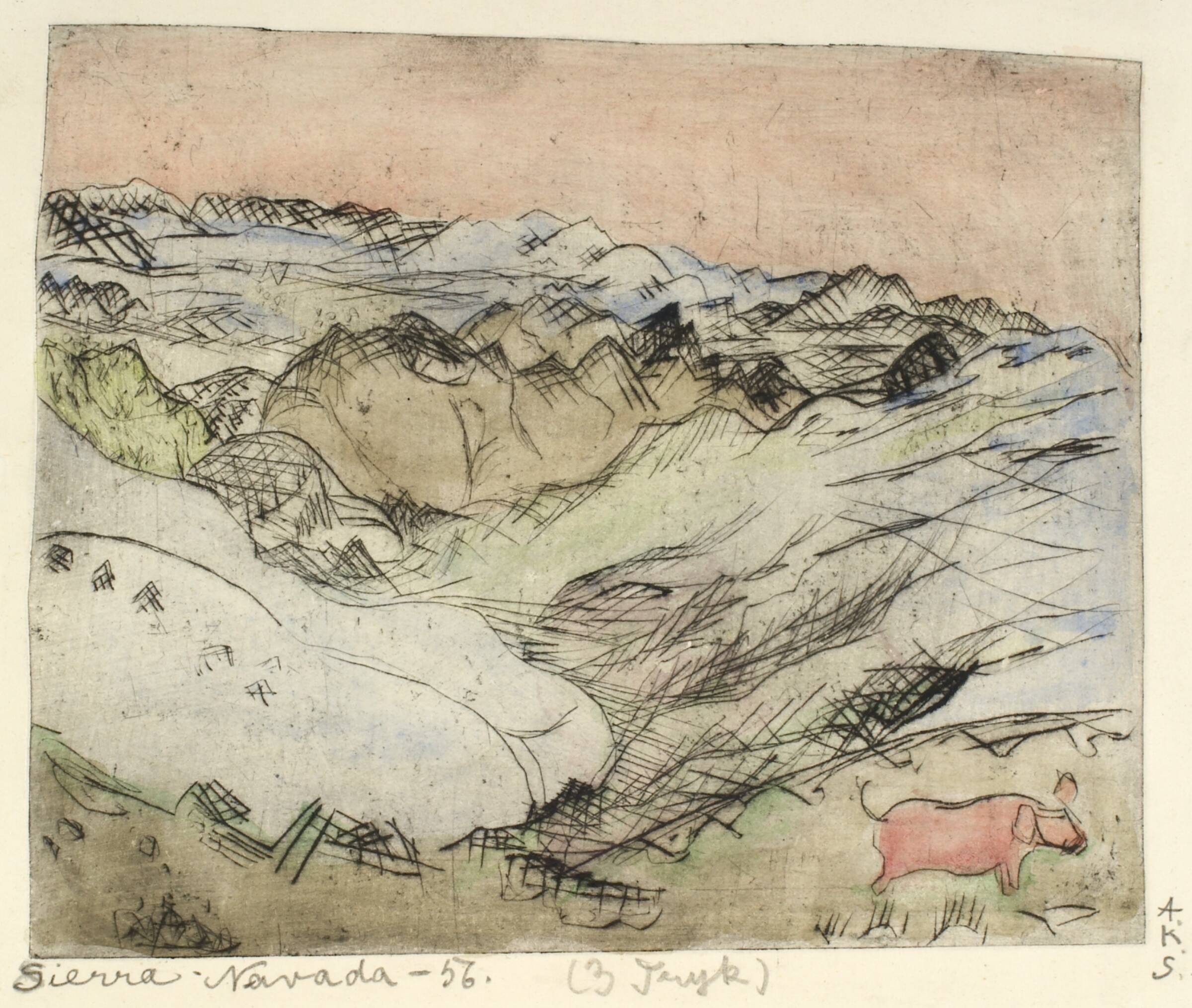 Bjerglandskab, Sierra Nevada, Anna Klindt Sørensen, 1956