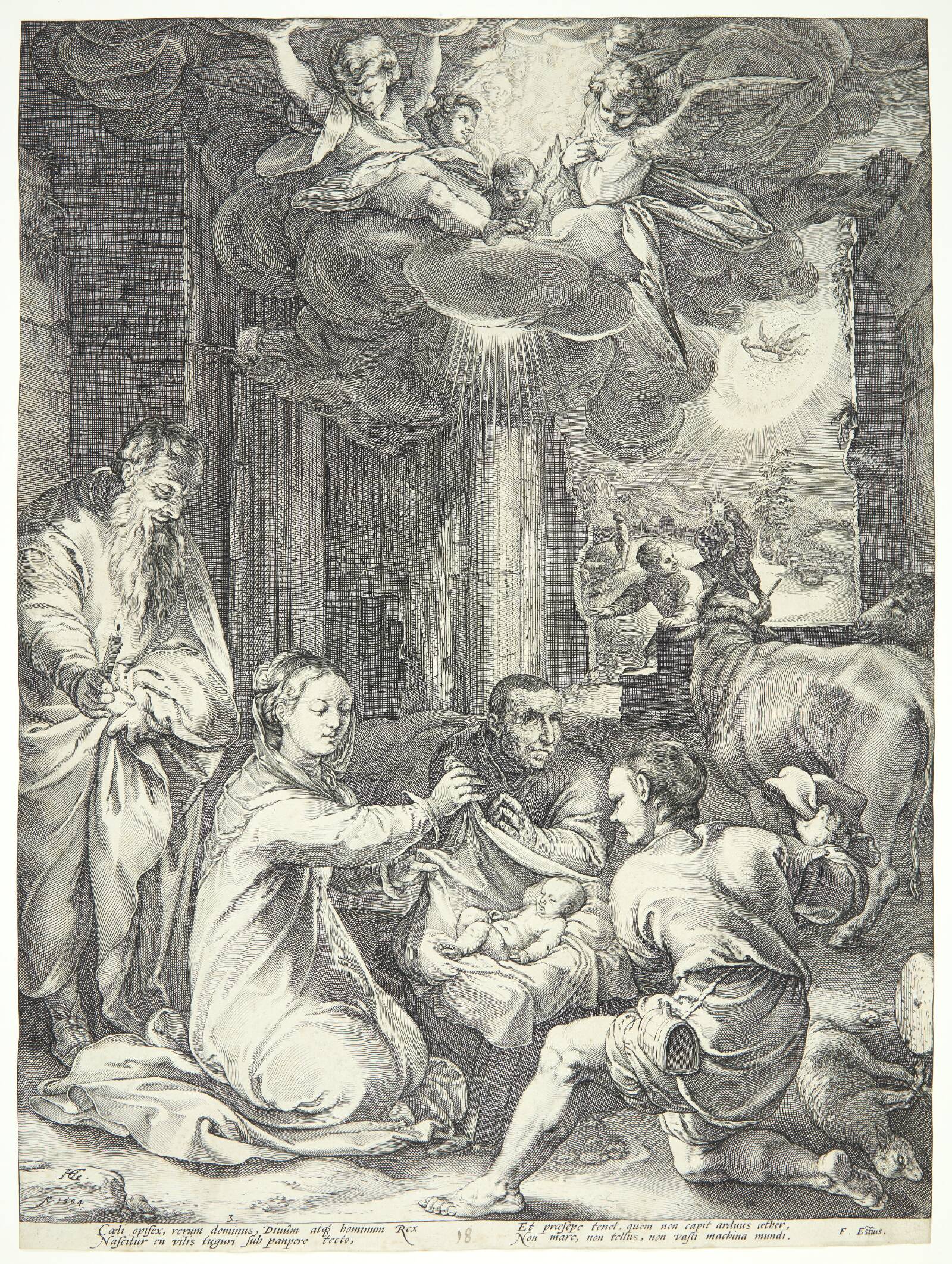 Hyrdernes tilbedelse, Hendrick Goltzius, 1594
