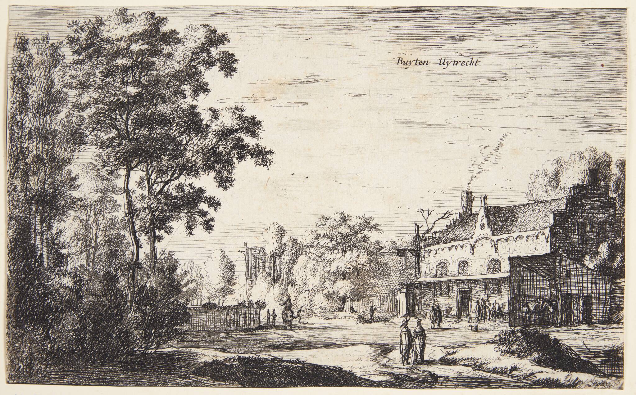Landskab med huse ved Utrecht