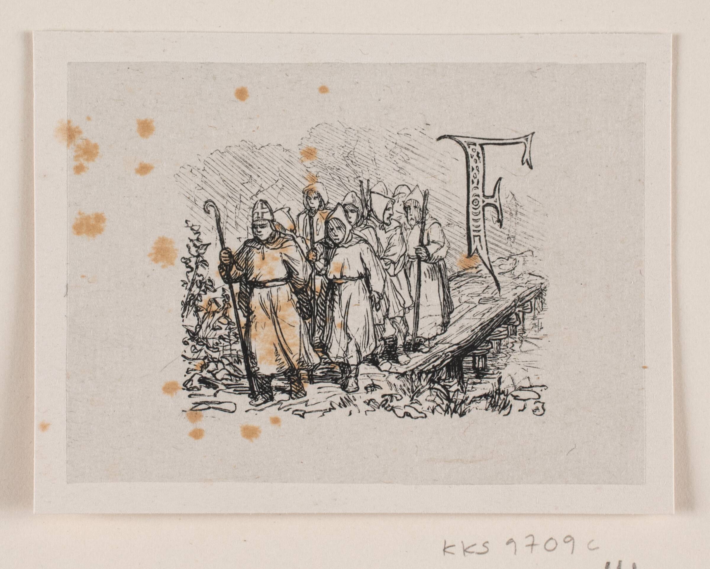 Vignet til fortællingen "Kong Gorm og hans sønner", Waldemar Bøhme, 1850-1874