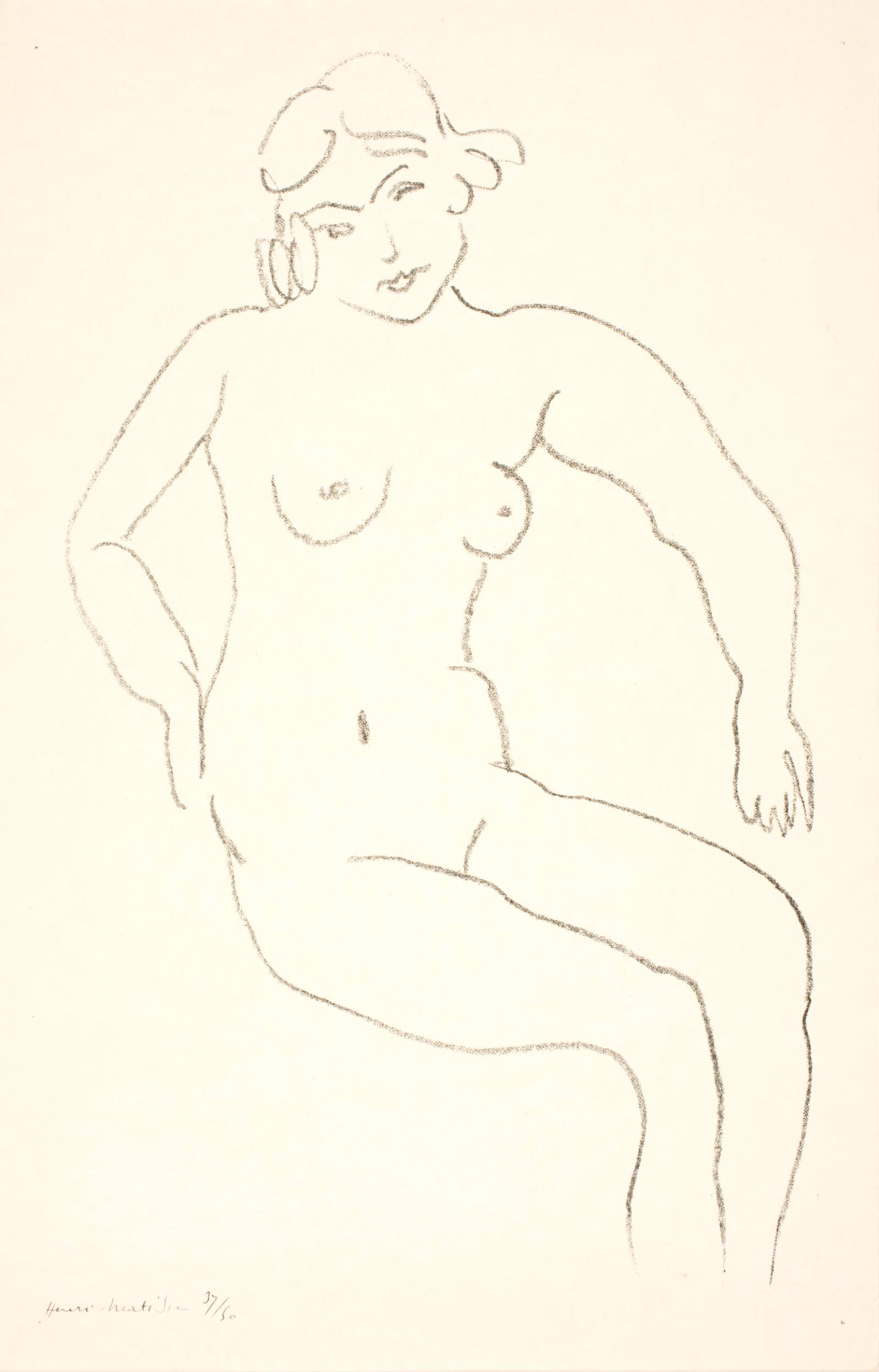 Siddende kvindelig nøgenmodel, Henri Matisse, 1922
