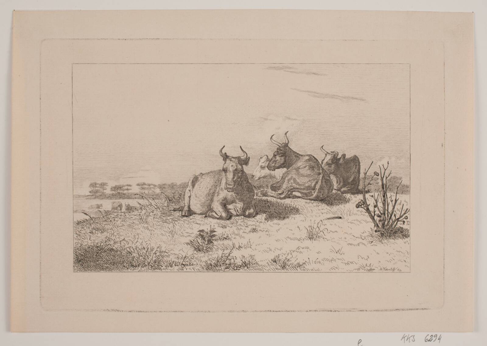 Hvilende køer, Adolph Kittendorff, 1850