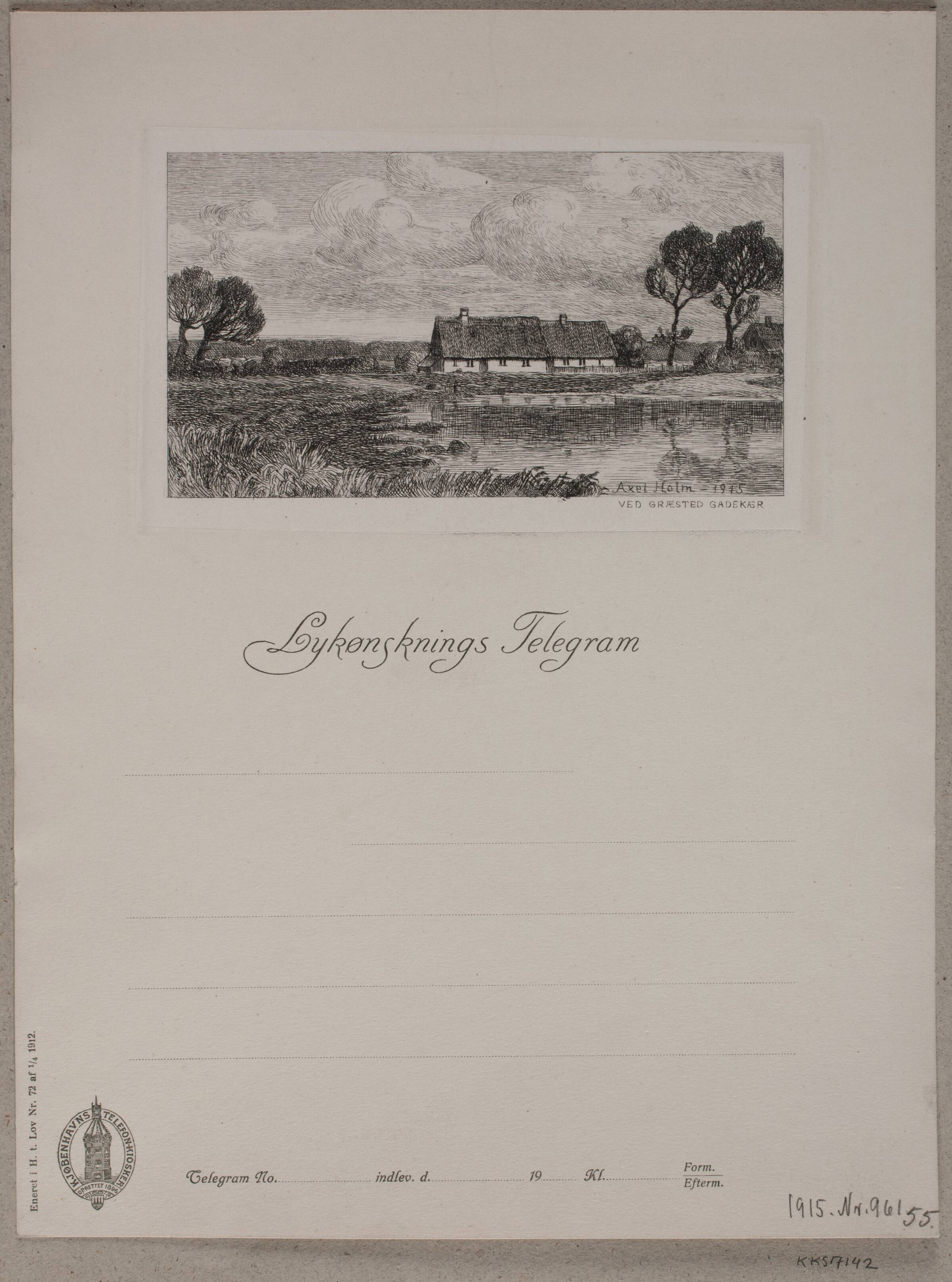Ved Græsted gadekær, Axel Holm, 1915