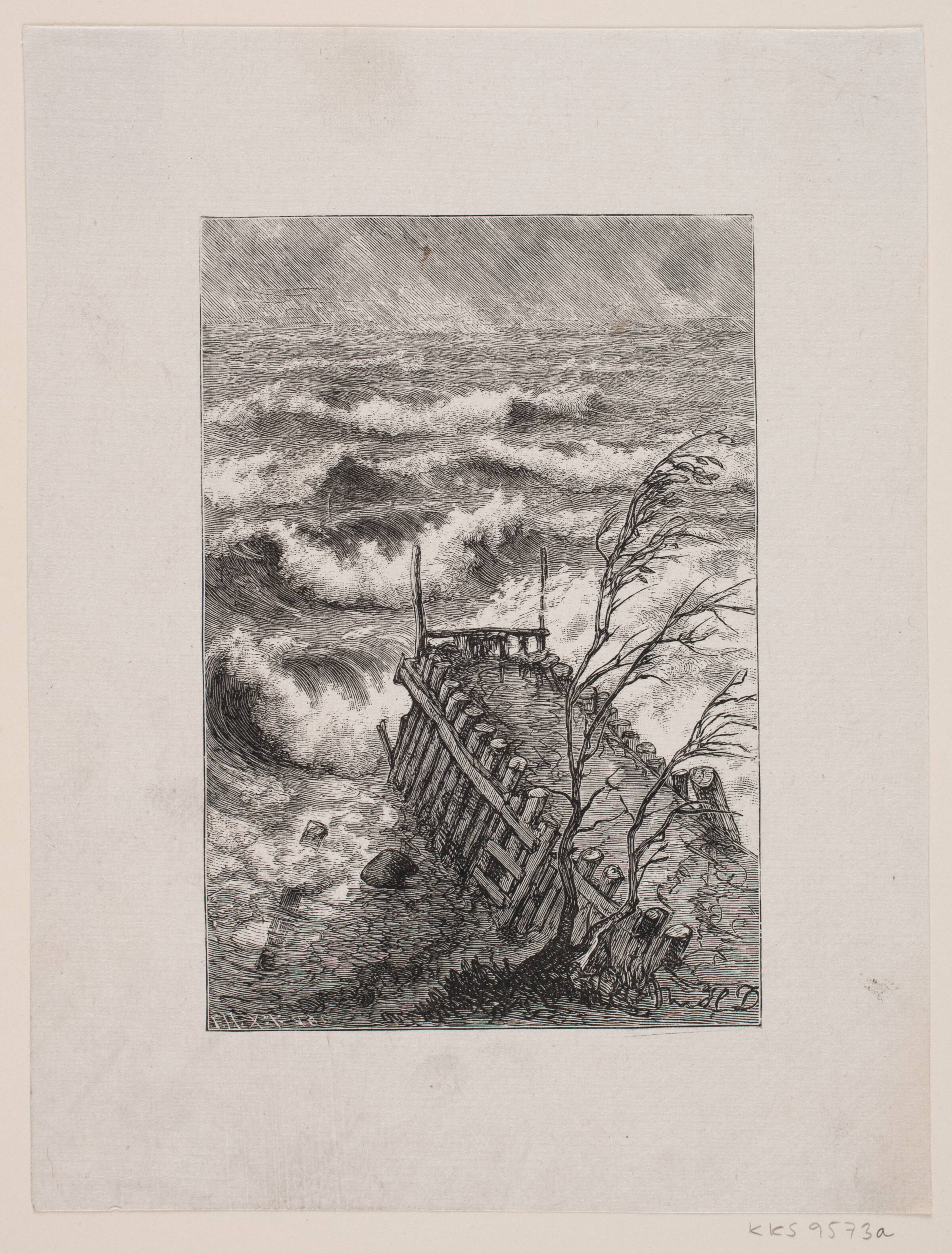 Illustration til Drachmanns digt "November", Waldemar Bøhme, 1848-1926