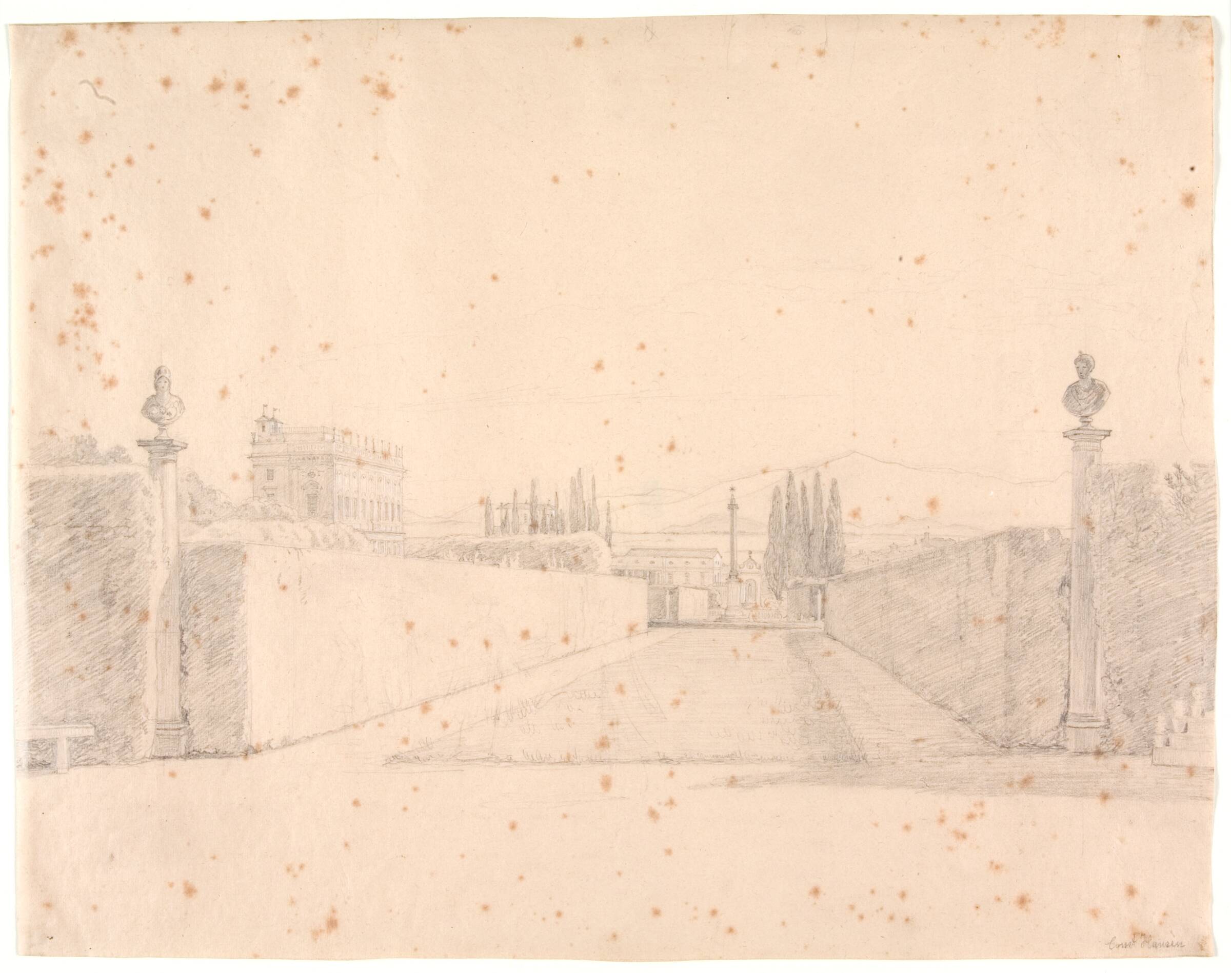 Parti fra Villa Albanis have, Constantin Hansen, 1841