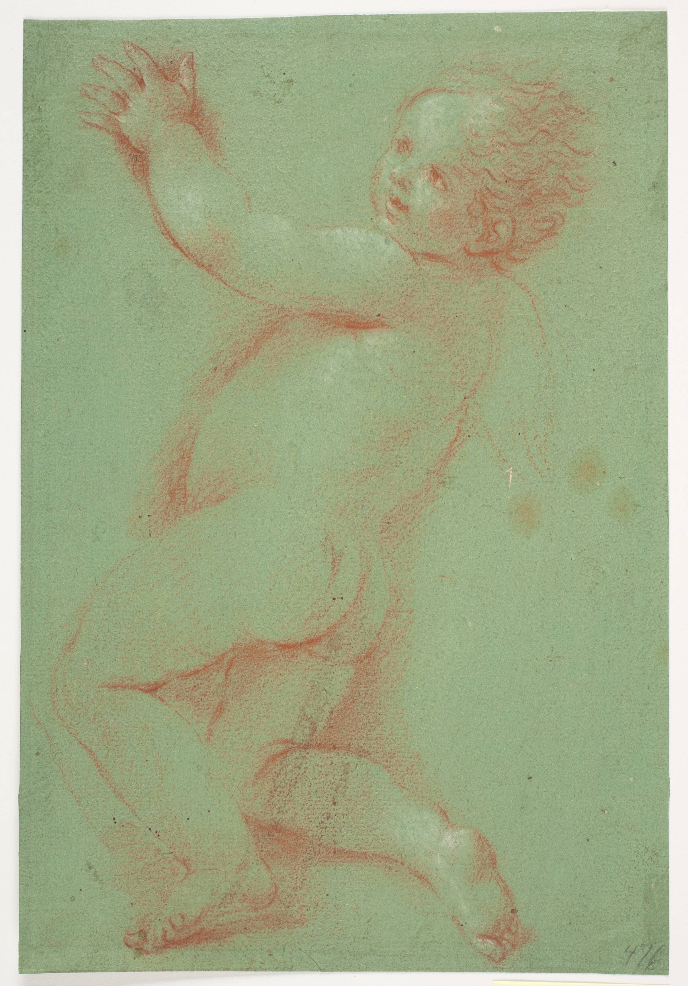 Halvknælende erot? engel?, Jacques François Joseph Saly, 1717-1776