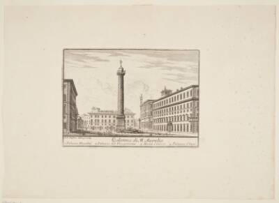 Colonna di M. Aurelio. 1. Palazzo Niccolini. 2. Palazzo del Vicegerente. 3. Monte Citorio. 4. Palazzo Chigi