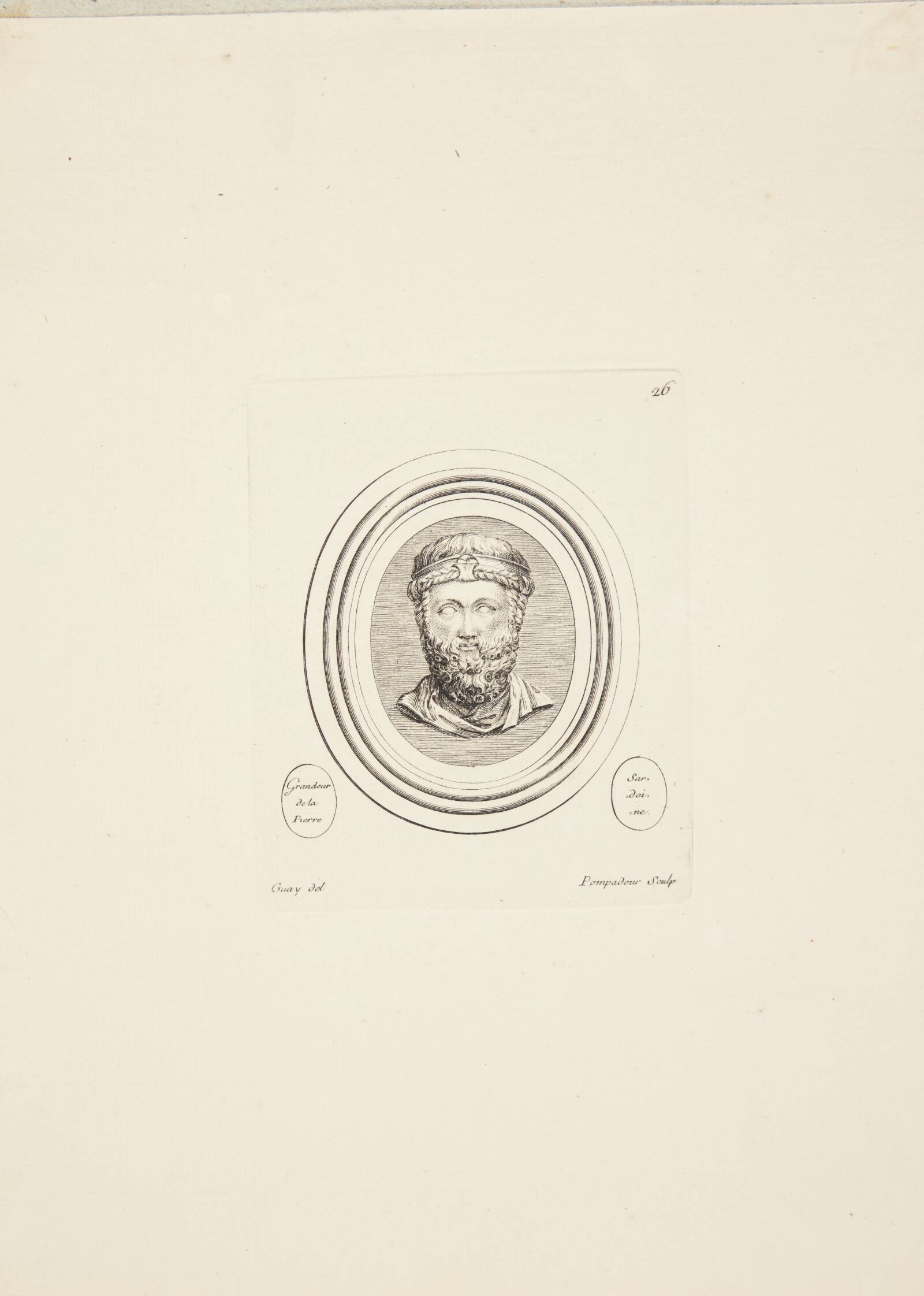 Skægget mandshoved (Platon), Madame de Pompadour, 1753-1757