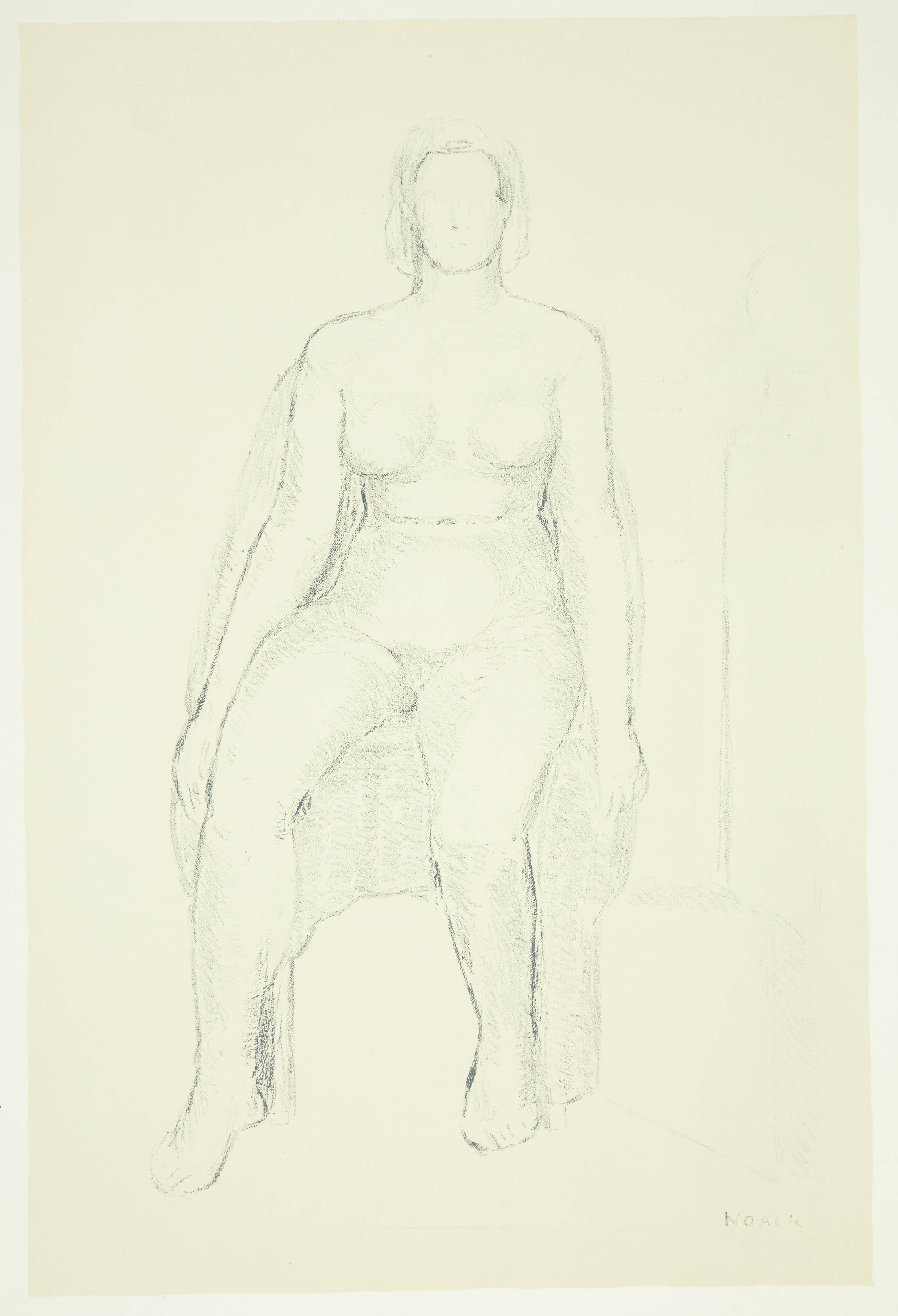 Siddende kvindelig model, Astrid Noack, 1935-1945