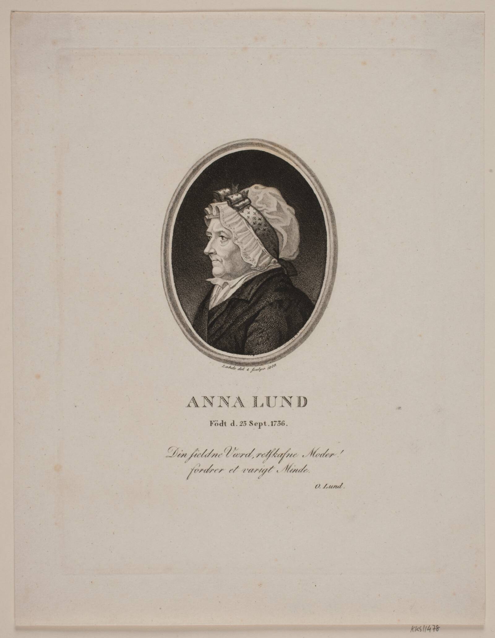 Anna Lund, Gerhard Ludvig Lahde, 1809