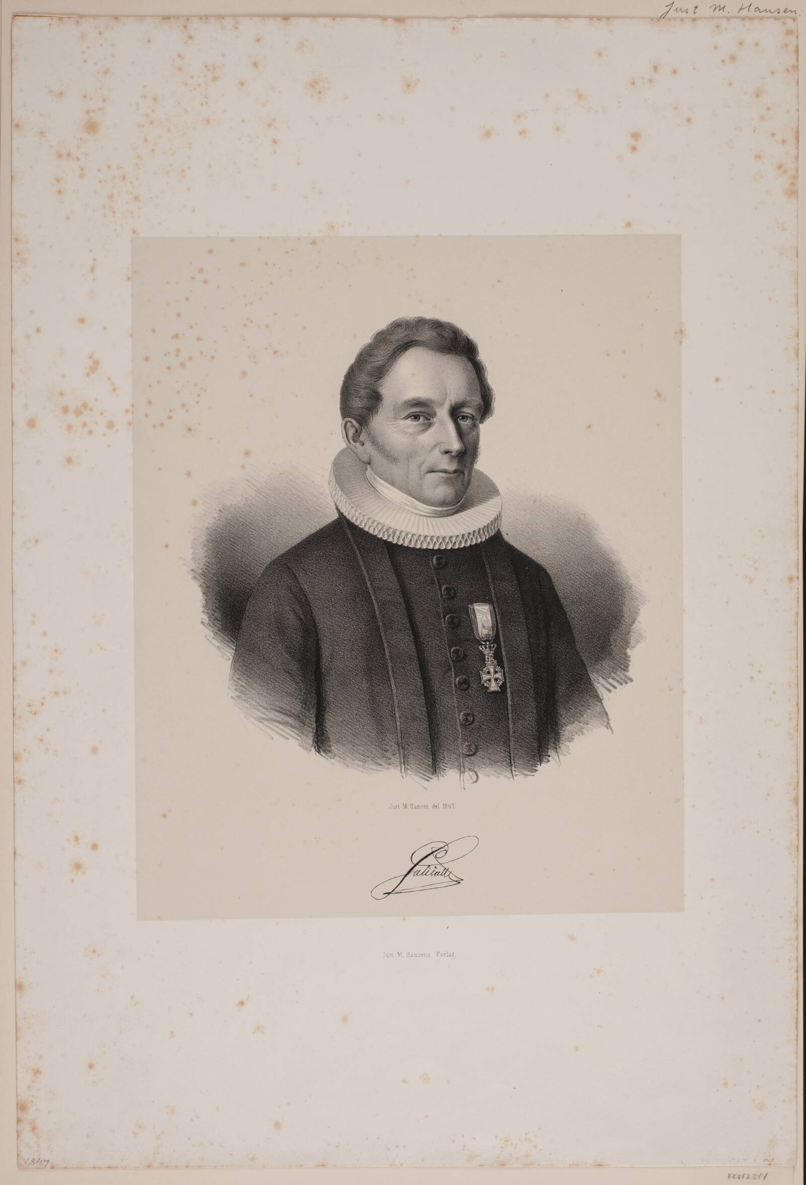 Gerhard Giese Salicath, Just Hansen, 1847