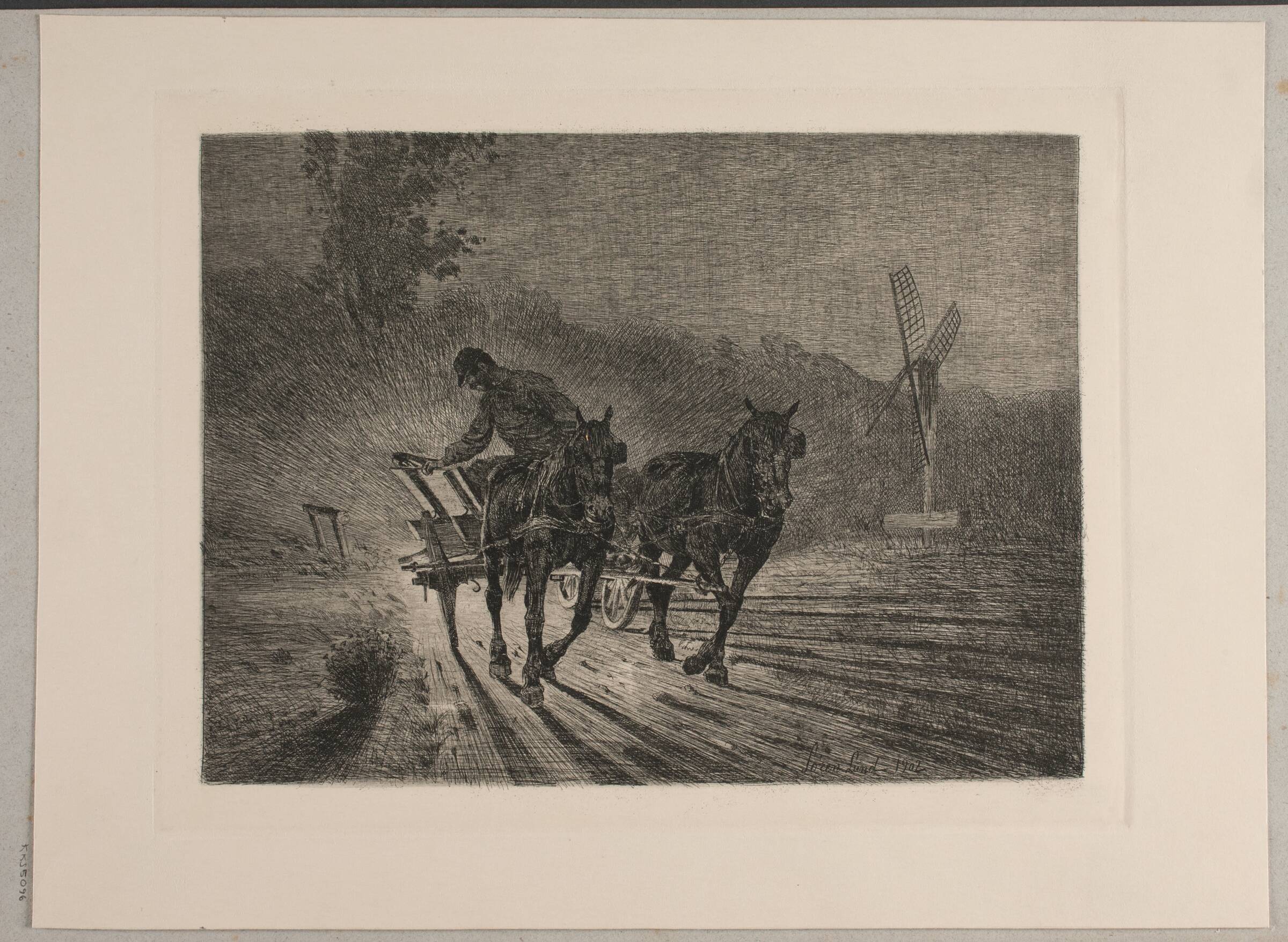 Arbejdsvogn. Aften, Søren Lund, 1902