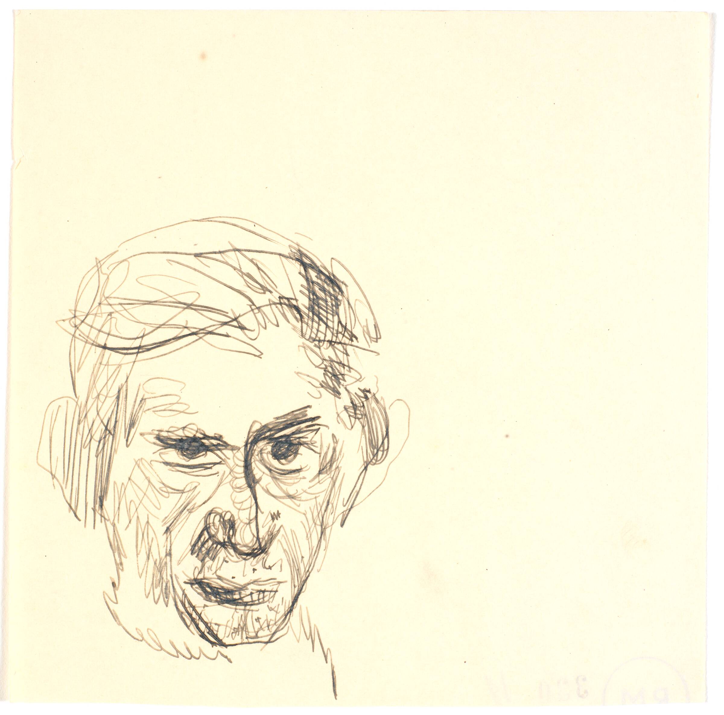 Selvportræt, i trekvarttprofil mod h., Richard Mortensen, 1930-1932