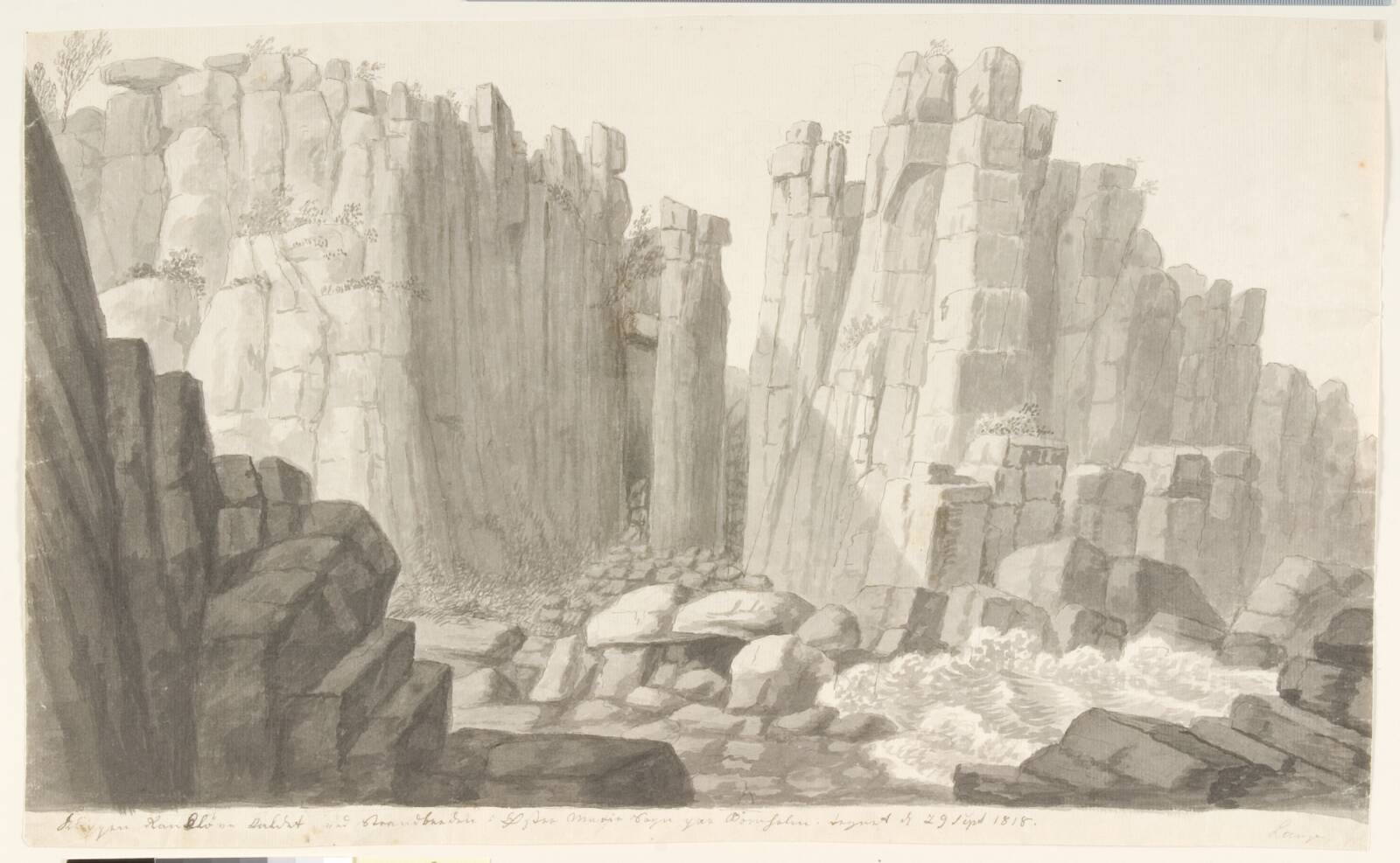 Randkløv. Bornholm, Søren L. Lange, 1818