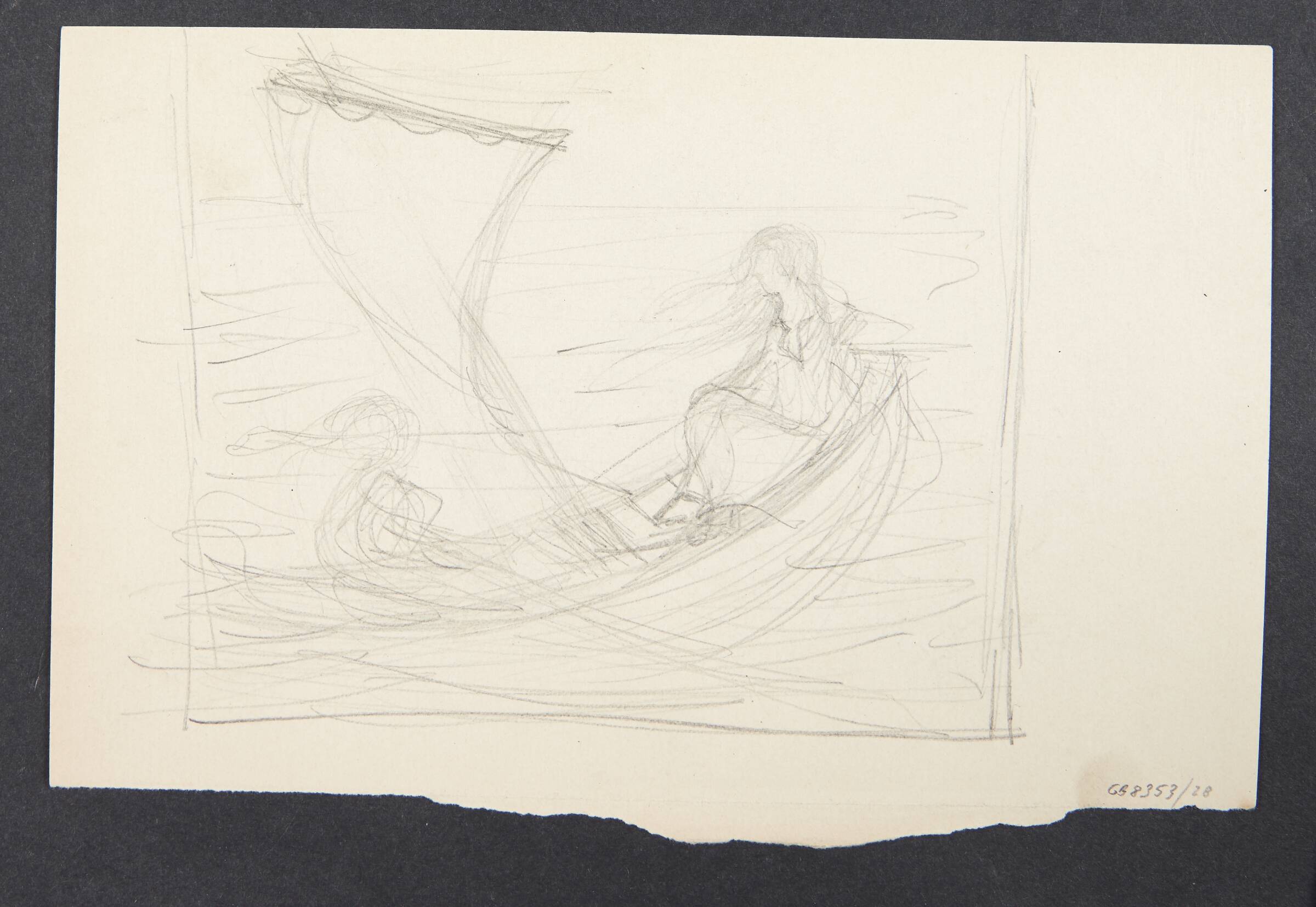 To personer i en jolle for sejl, Agnes Slott-Møller, 1896-1897