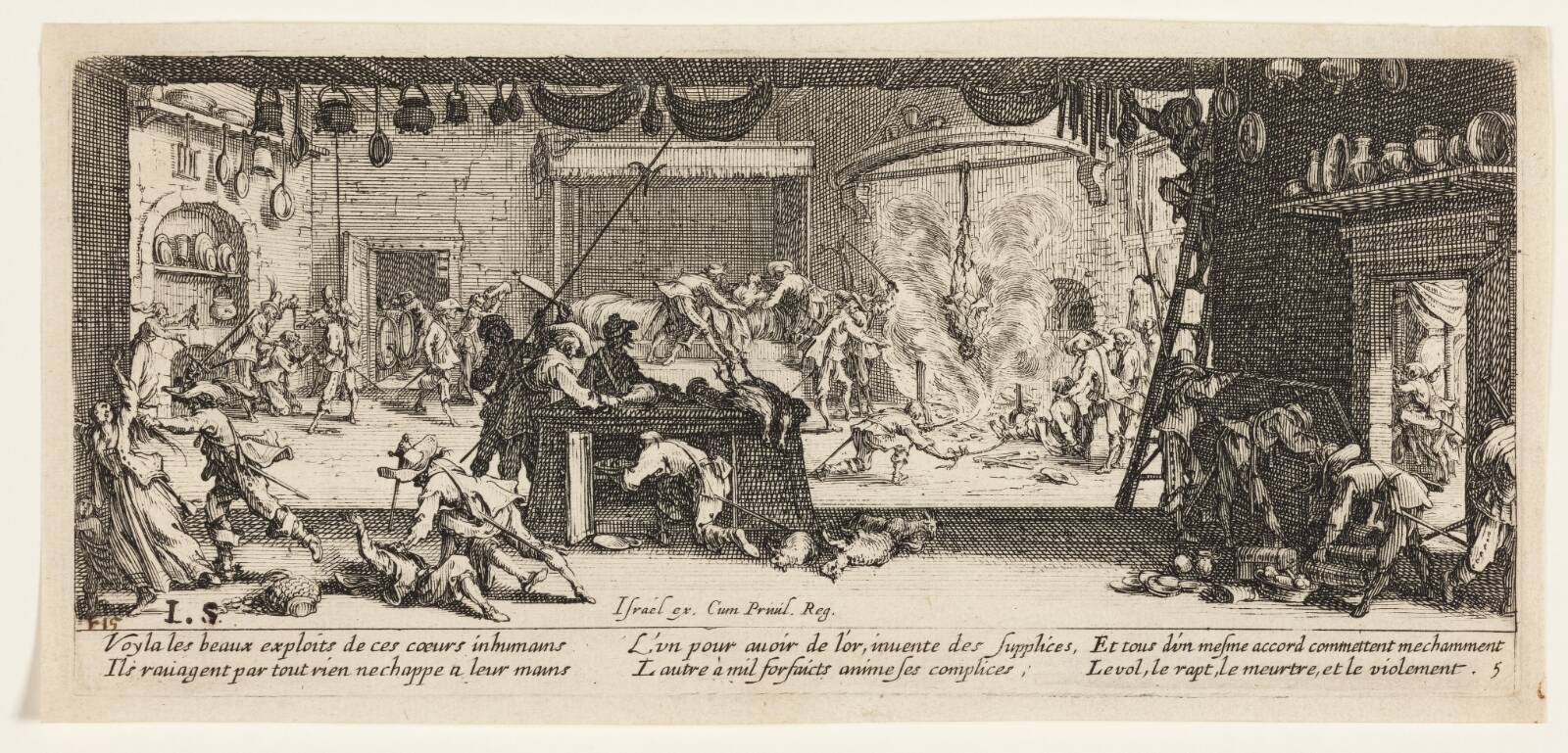 En gård plyndres, Jacques Callot, 1633