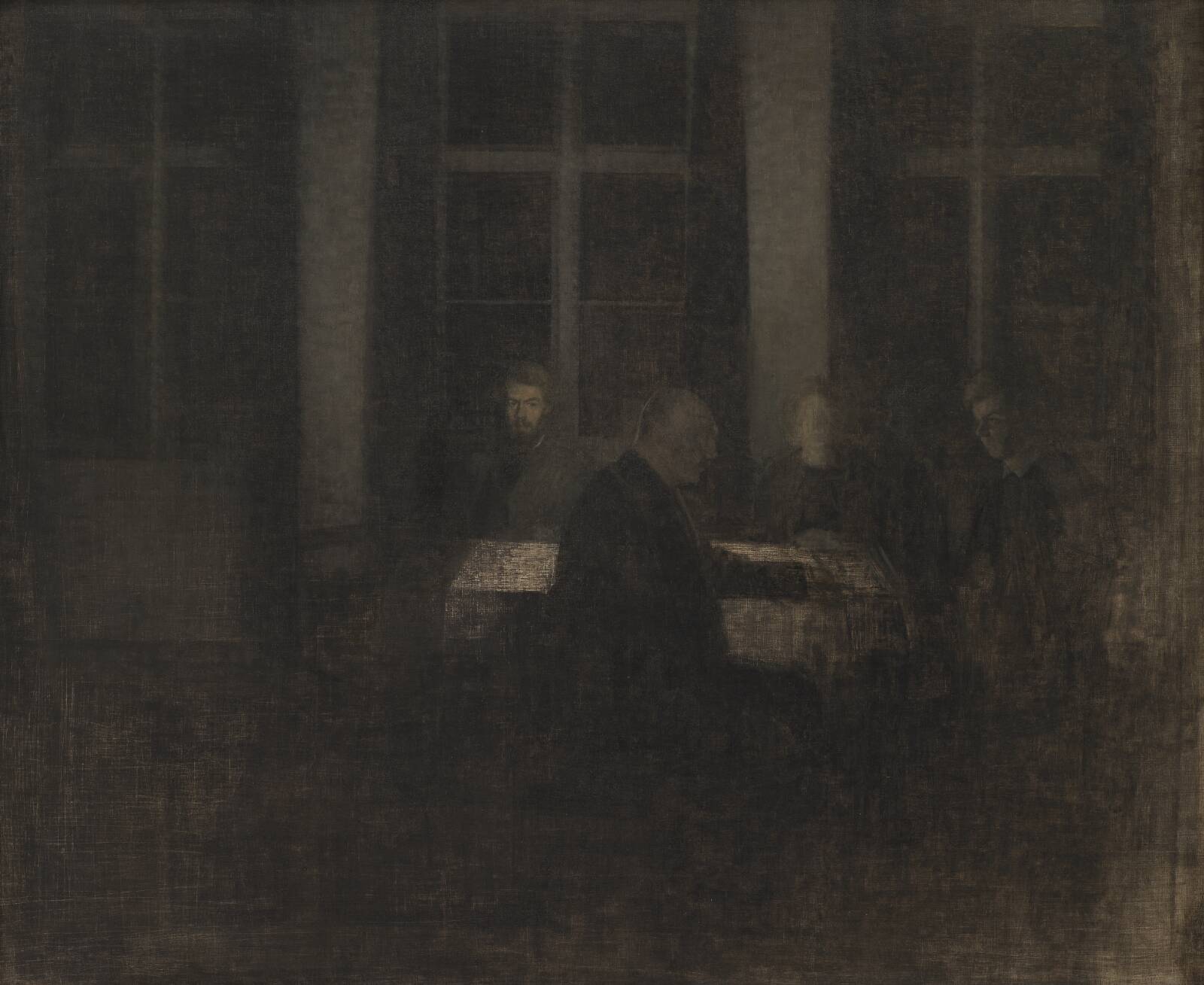 Evening in the Drawing Room, by Vilhelm Hammershøi, 1904
