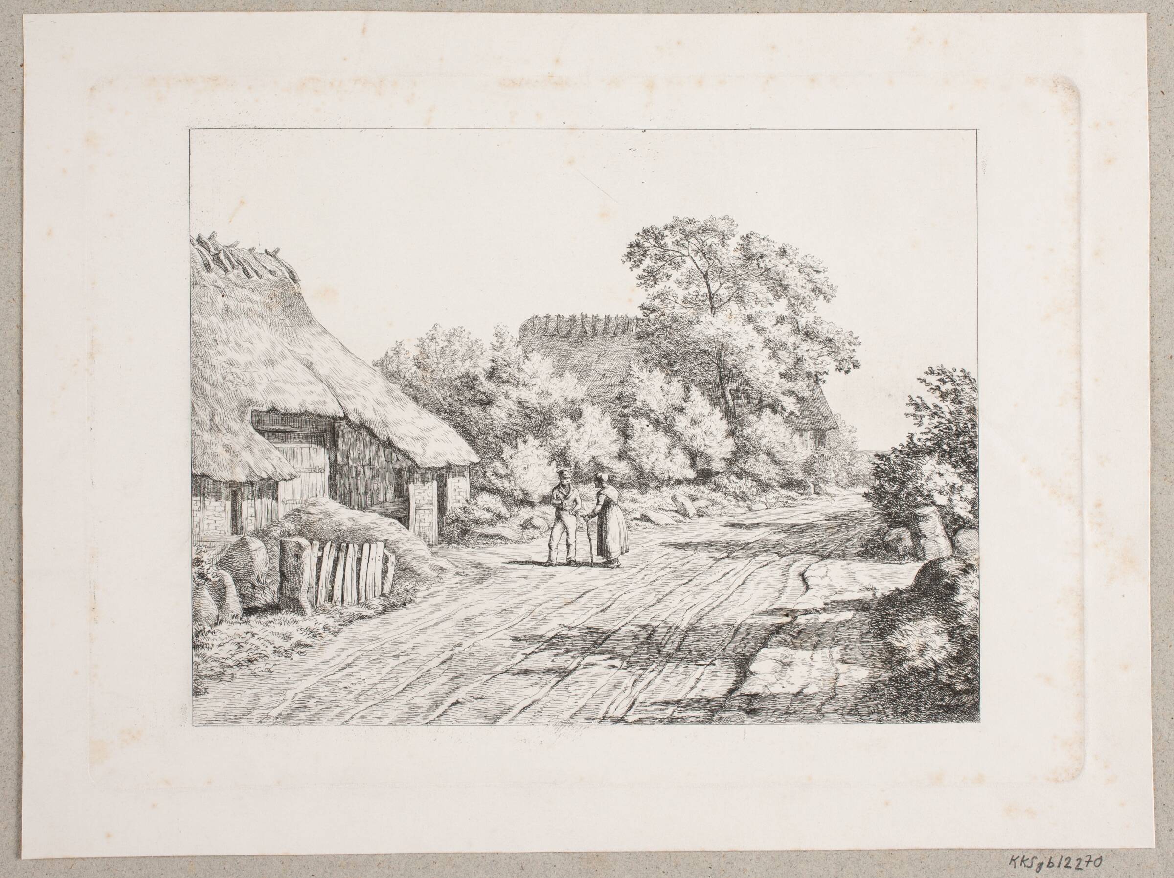 Udkanten af Kjær by på Als, Madsen, A.P., 1851