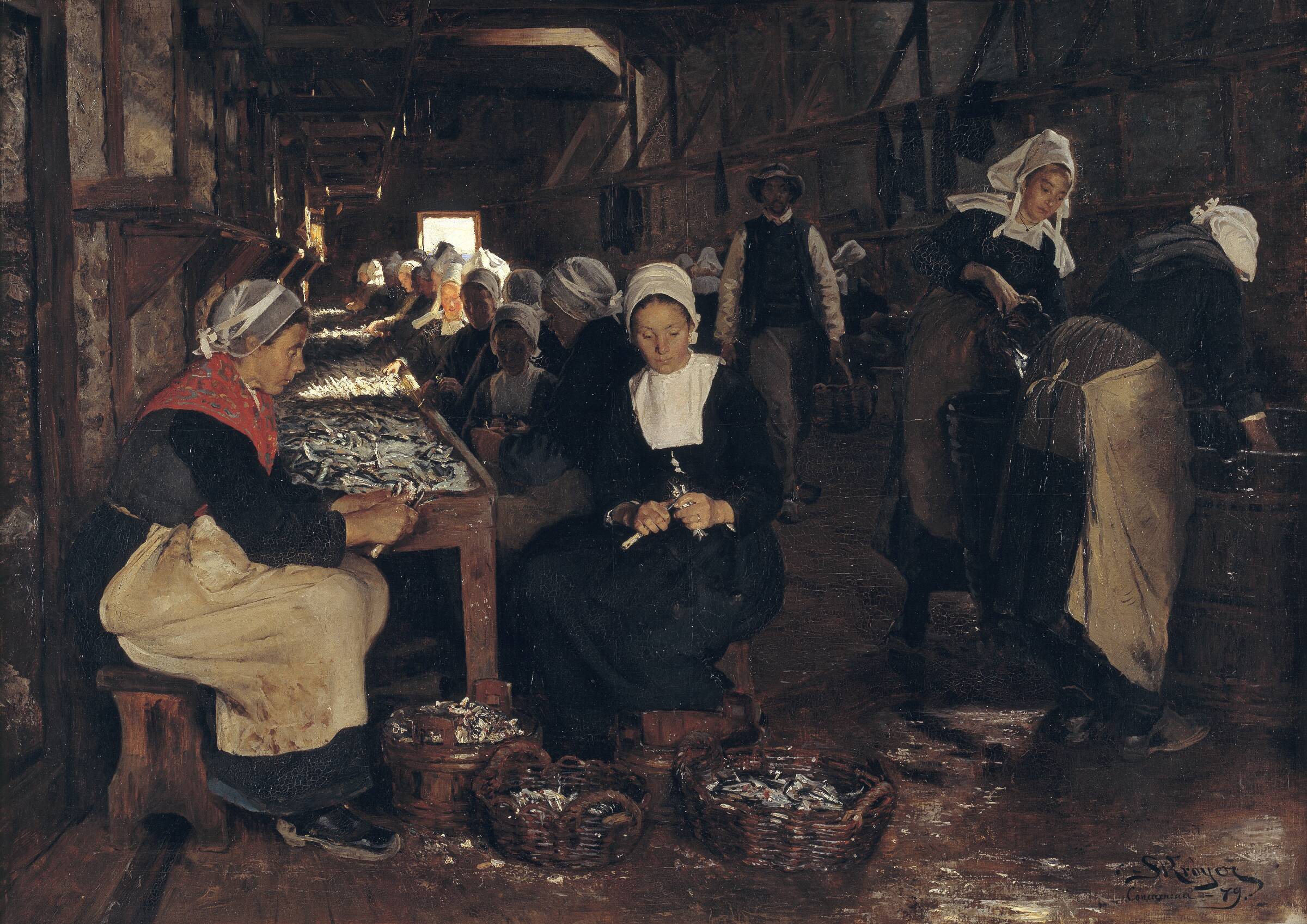 Et sardineri i Concarneau, P.S. Krøyer, 1879