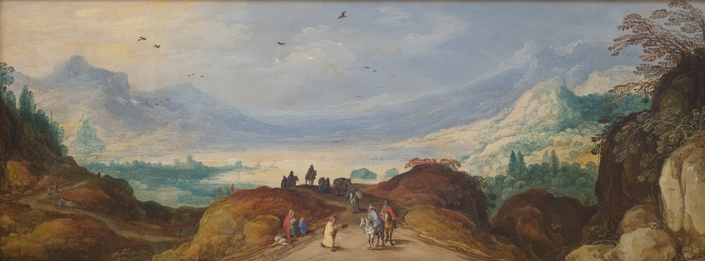 Bjerglandskab med en indsø, Joos de II Momper, 1597-1625