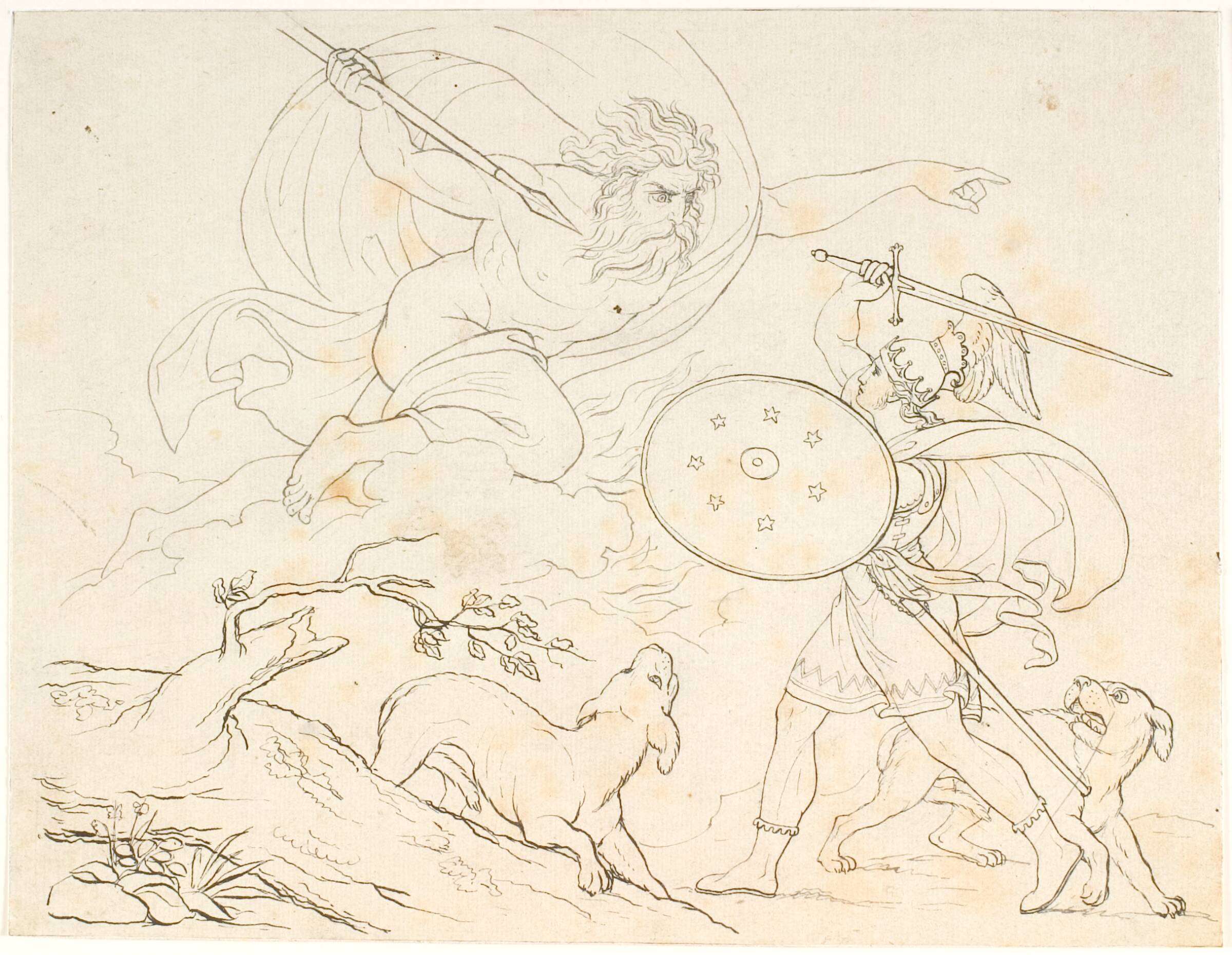 Fingals kamp med Lodas ånd, C.G. Kratzenstein Stub, 1814