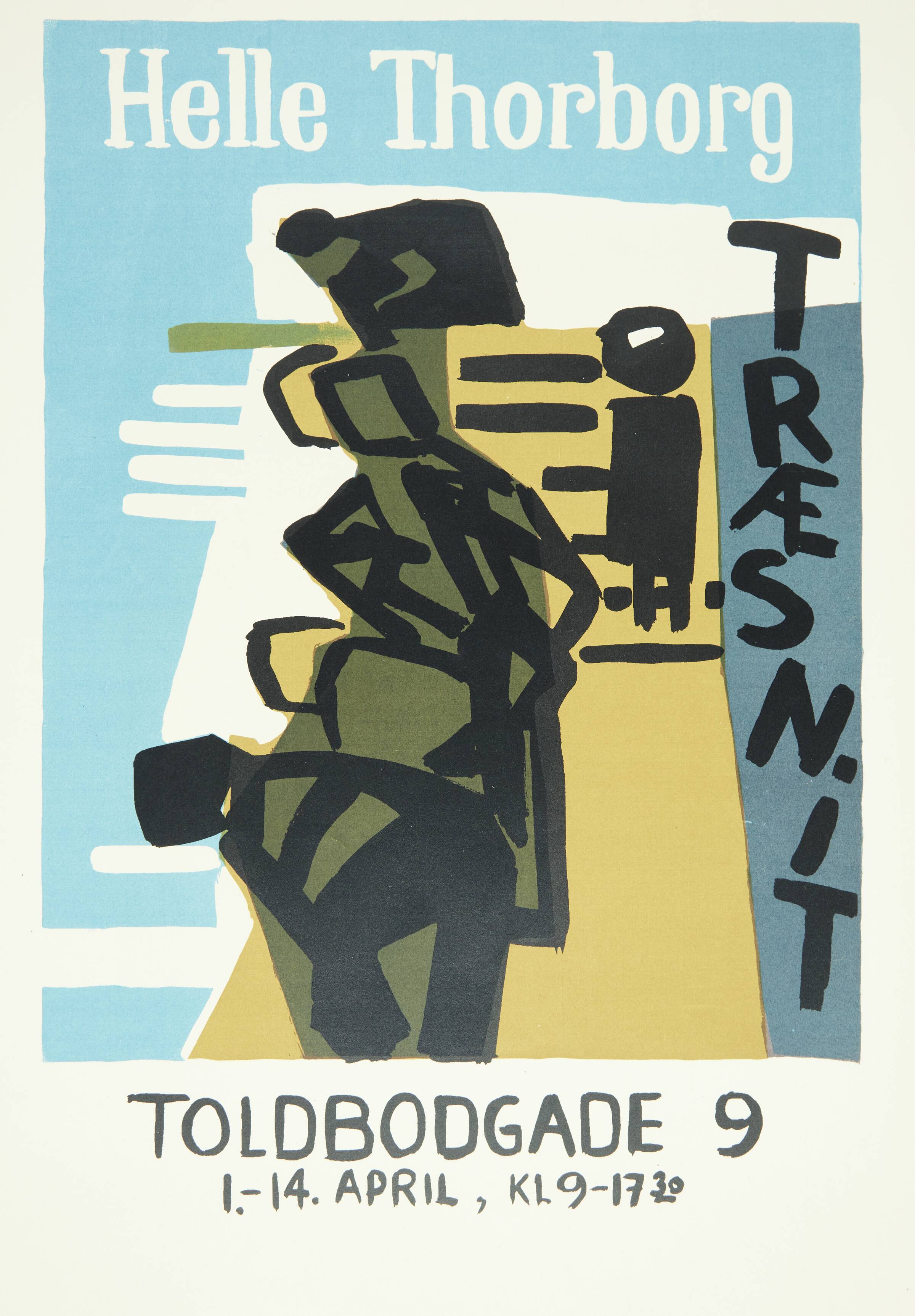 "Drenge ved havnen" (udstillingsplakat), Helle Thorborg, 1954