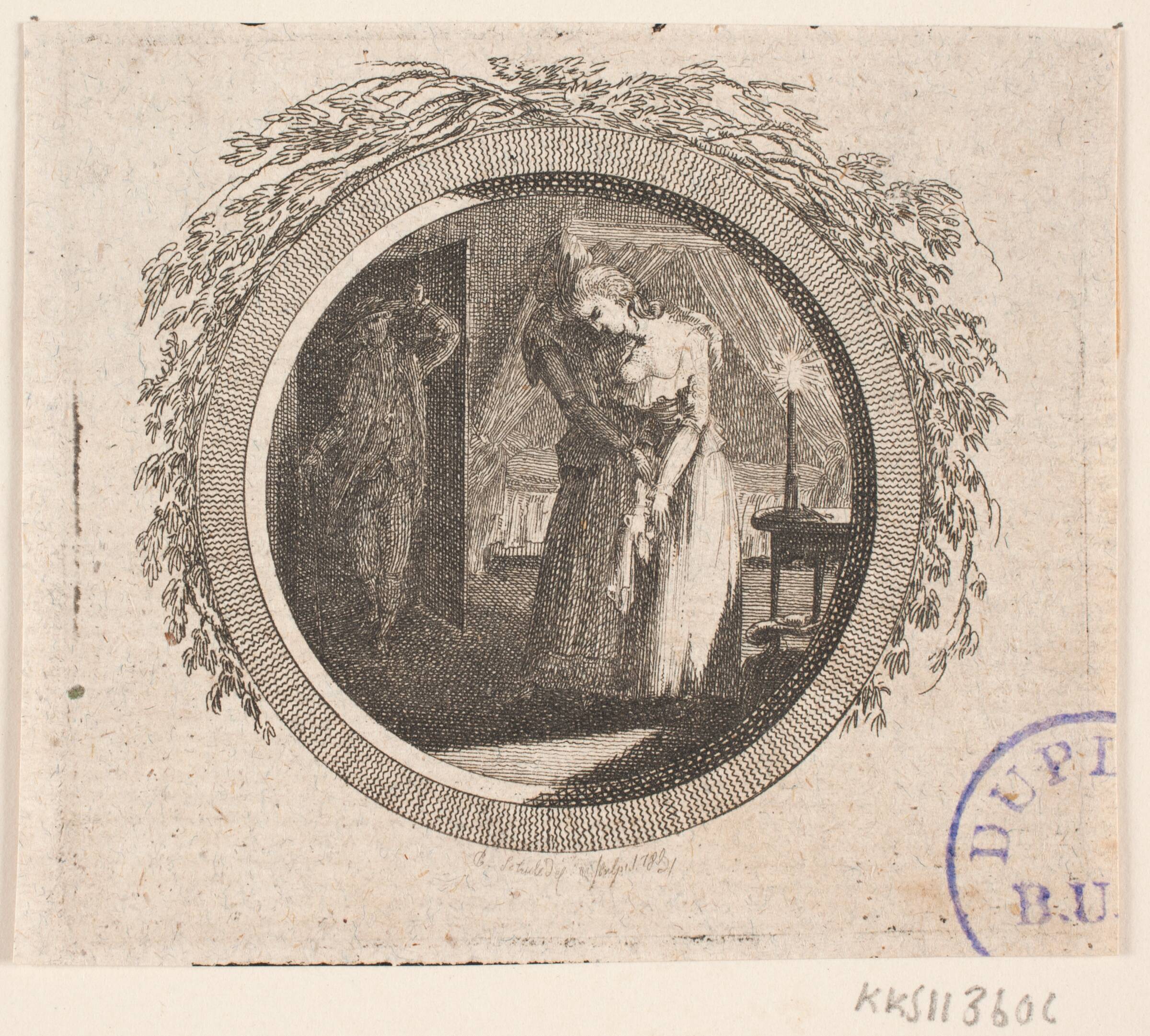 Titelvignet til S. Richardson: "Miss Clarissa Harlowes Historie", fjerde del, Georg Christian Schule, 1783