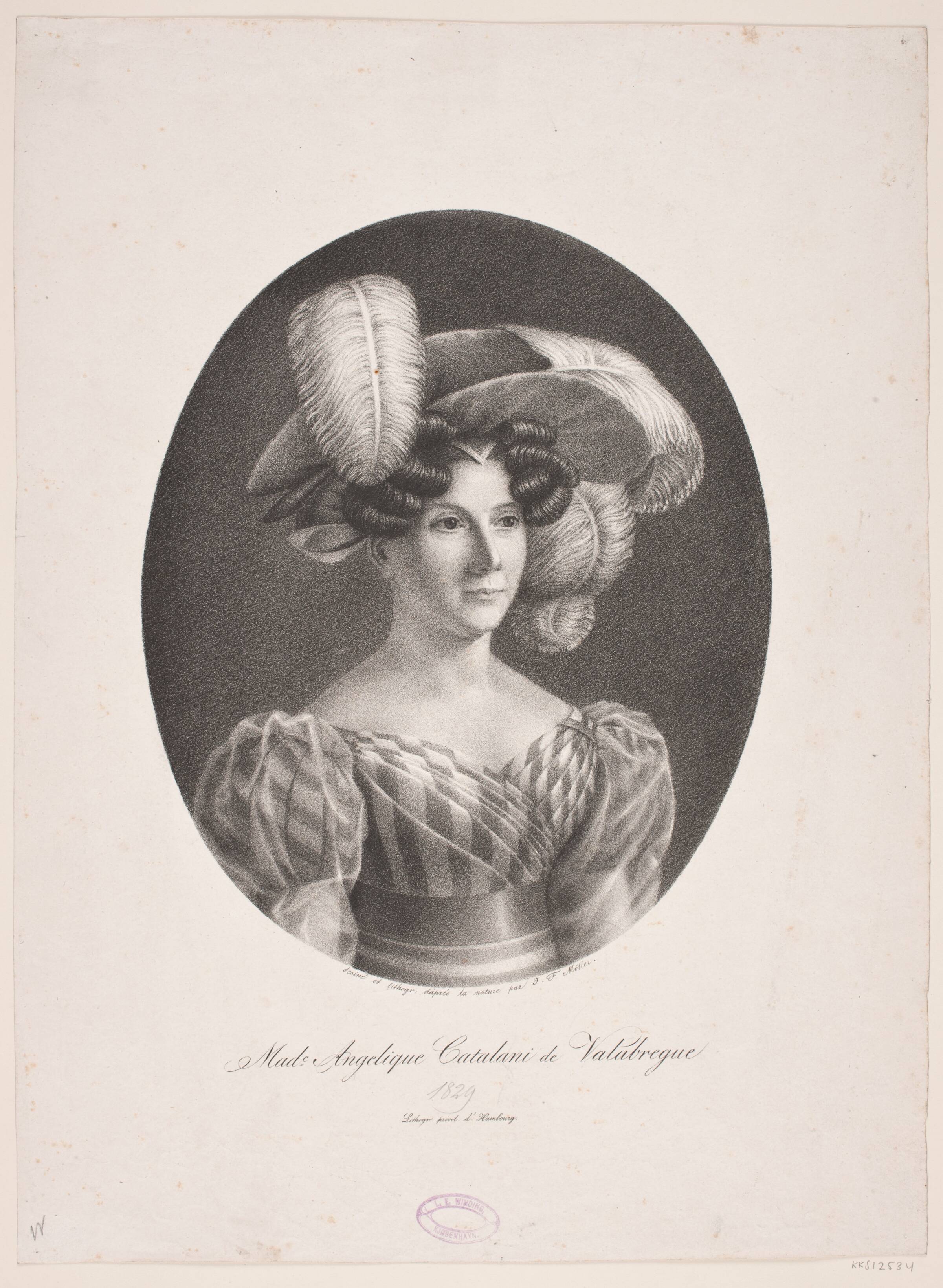 Mme Angelique Catalani de Valabregue, J.F. Møller, 1829
