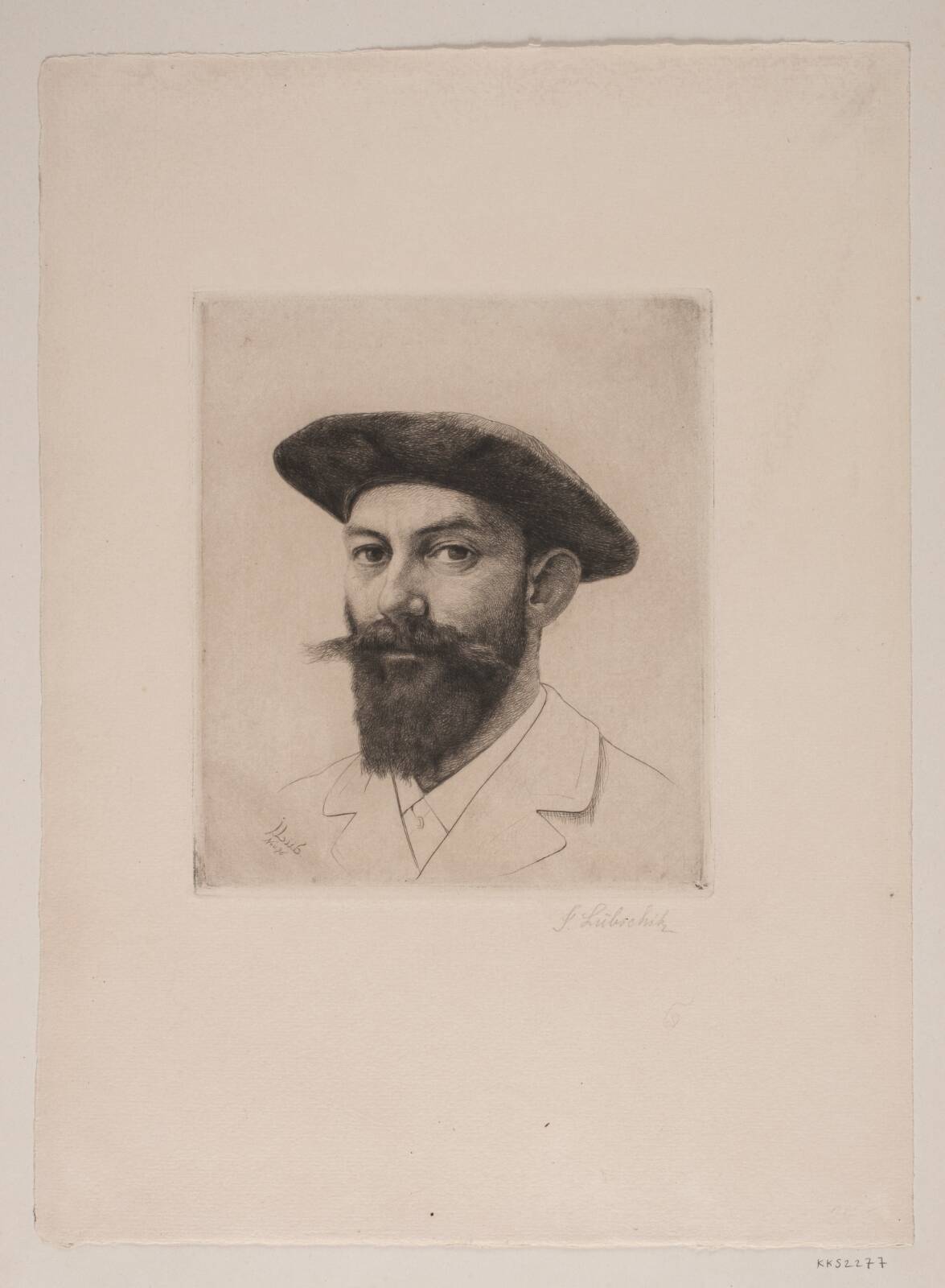 Selvportræt, by John Lübschitz, 1896