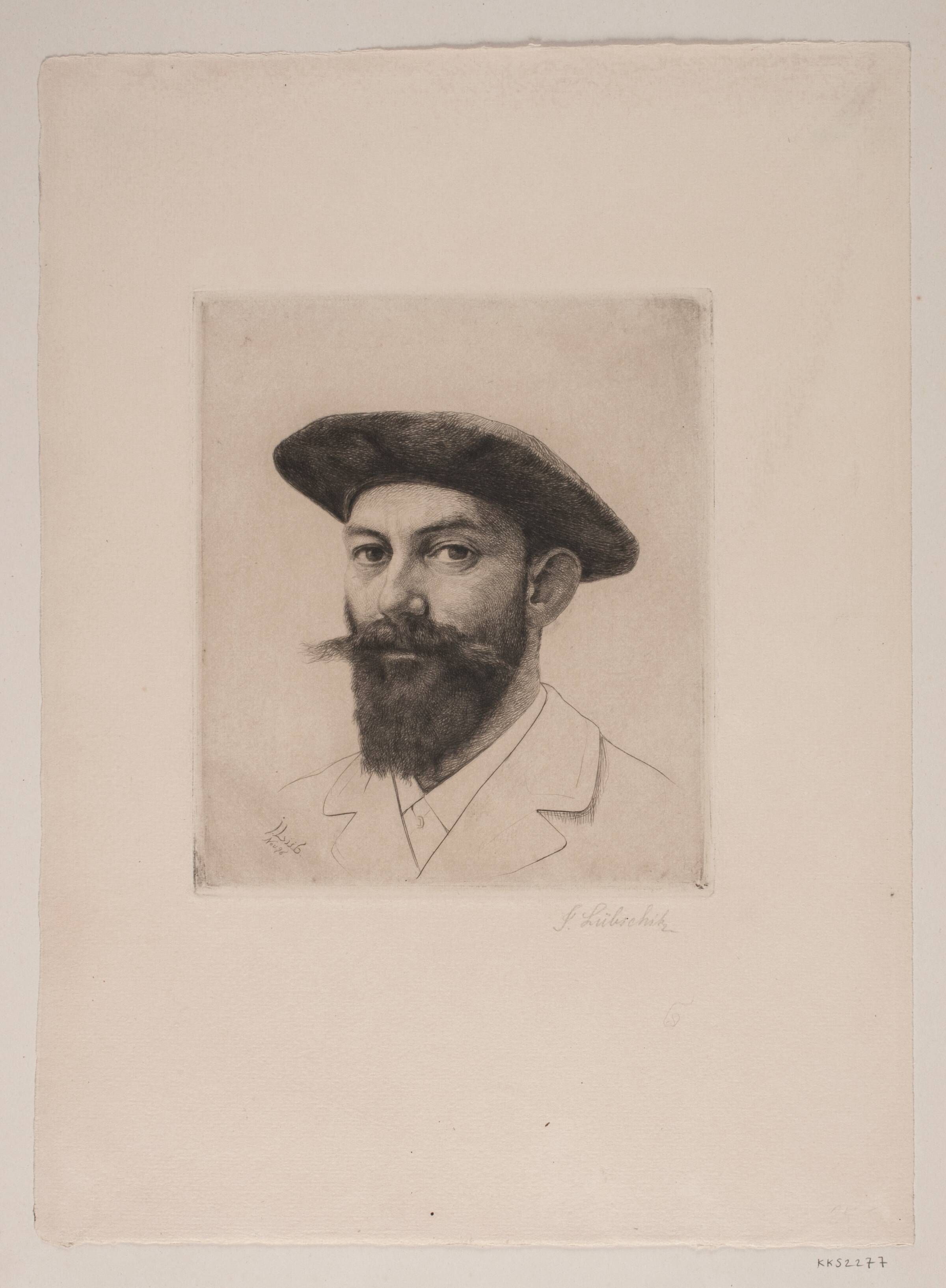 Selvportræt, John Lübschitz, 1896