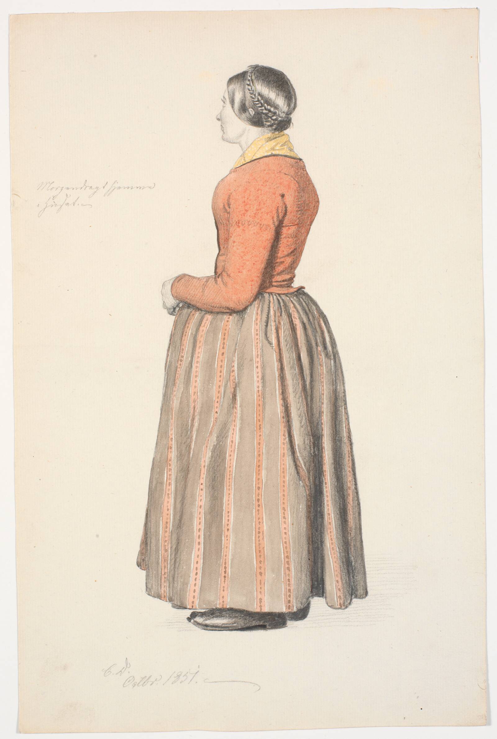 Pige i morgendragt, Christen Dalsgaard, 1851