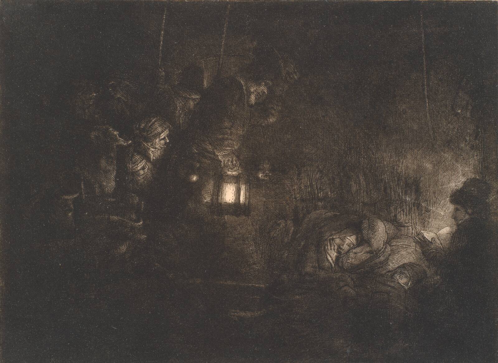 The adoration of the shepherds: a night piece, by Rembrandt van Rijn, 1657