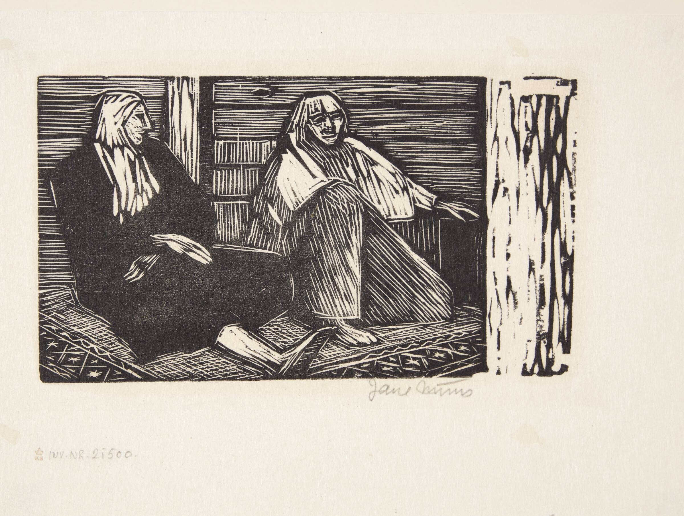 To siddende tyrkiske kvinder, Jane Muus, 1954