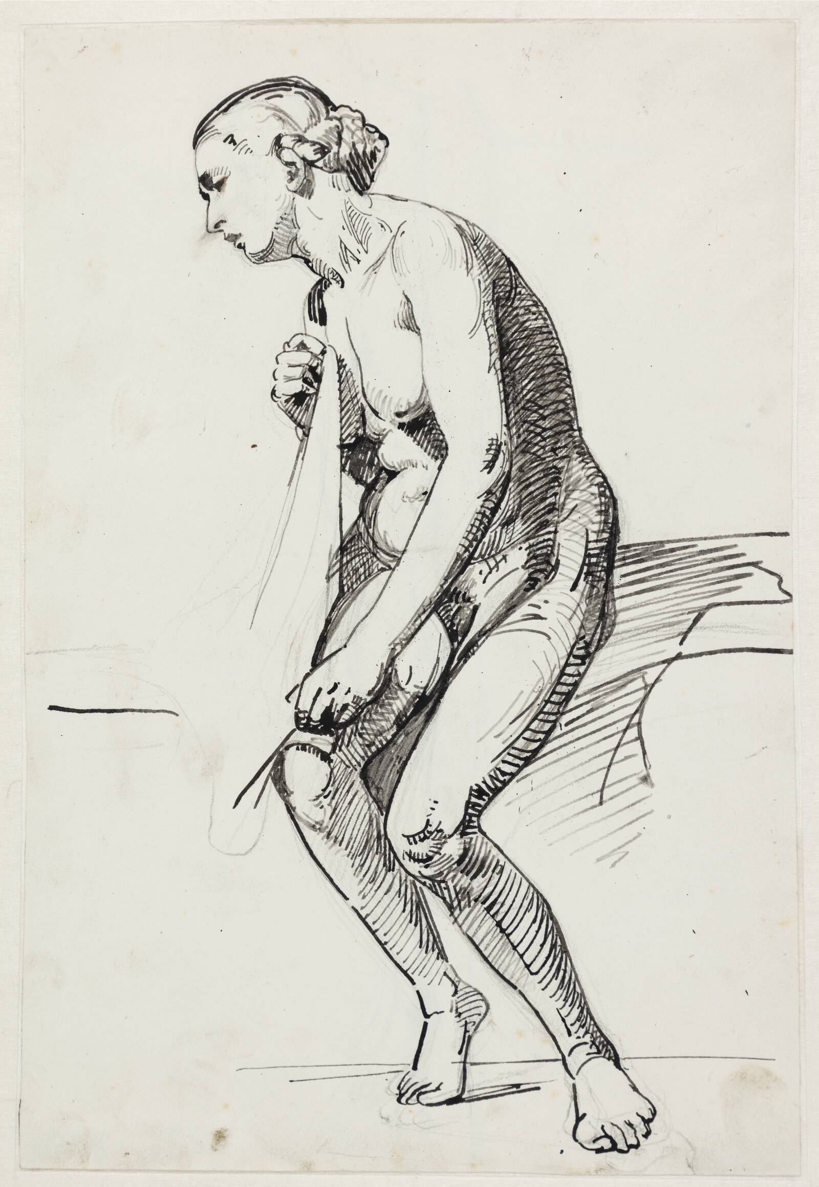 Studier til museets maleri "Jairi datter" (kms835), Carl Bloch, 1861-1862