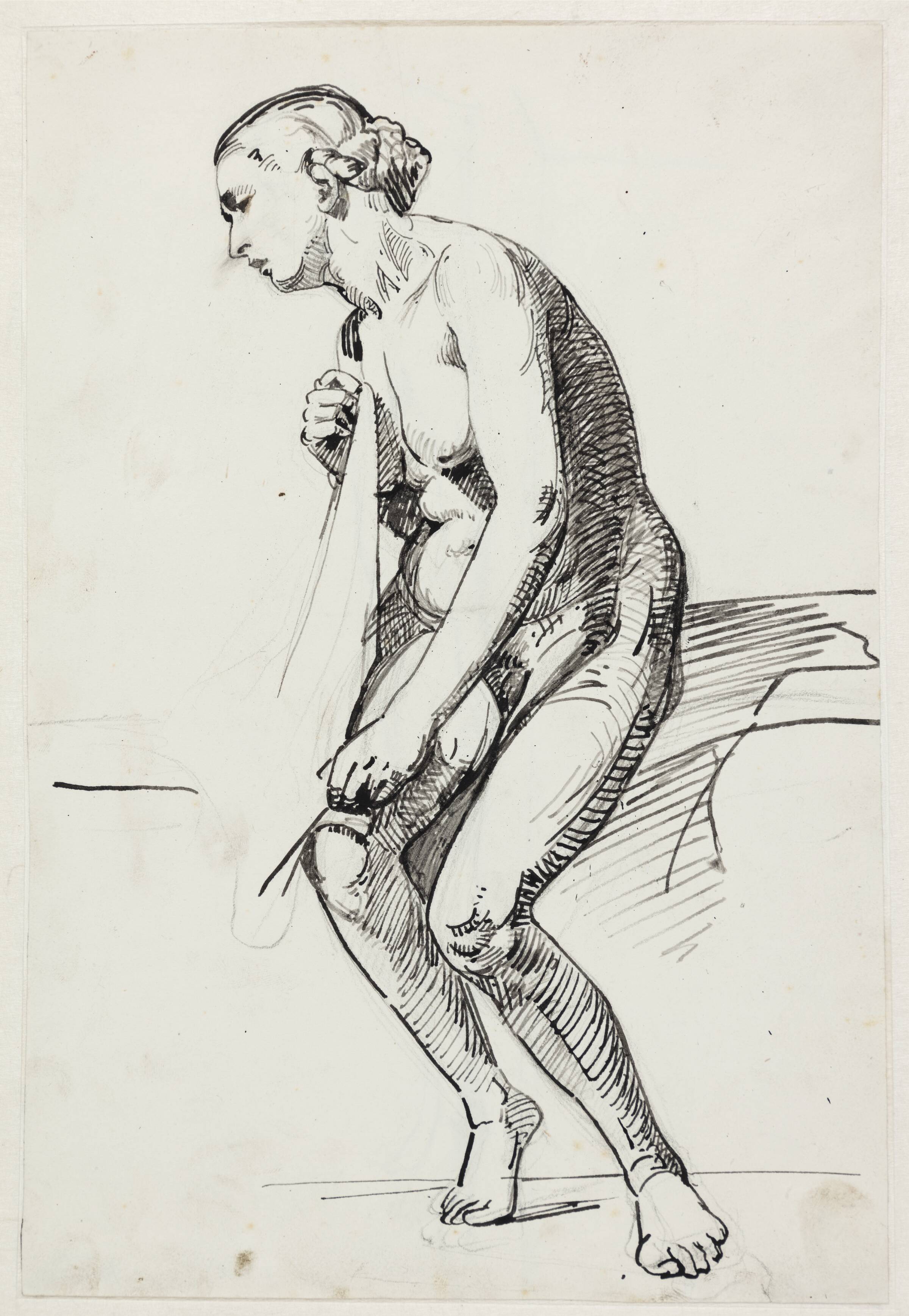 Studier til museets maleri "Jairi datter" (kms835), Carl Bloch, 1861-1862