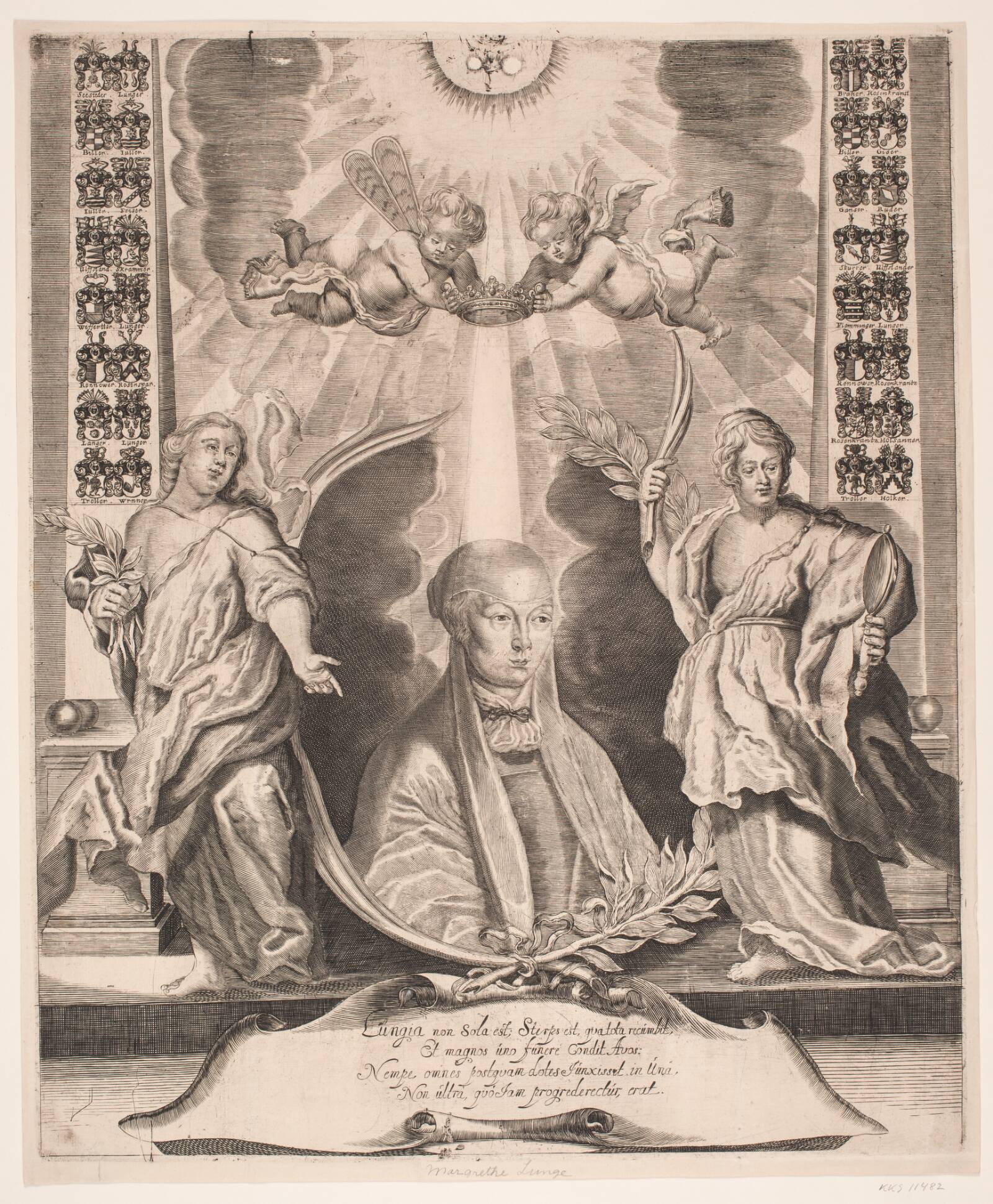 Margrethe Lunge. Mindeblad, Ubekendt, 1653-1657