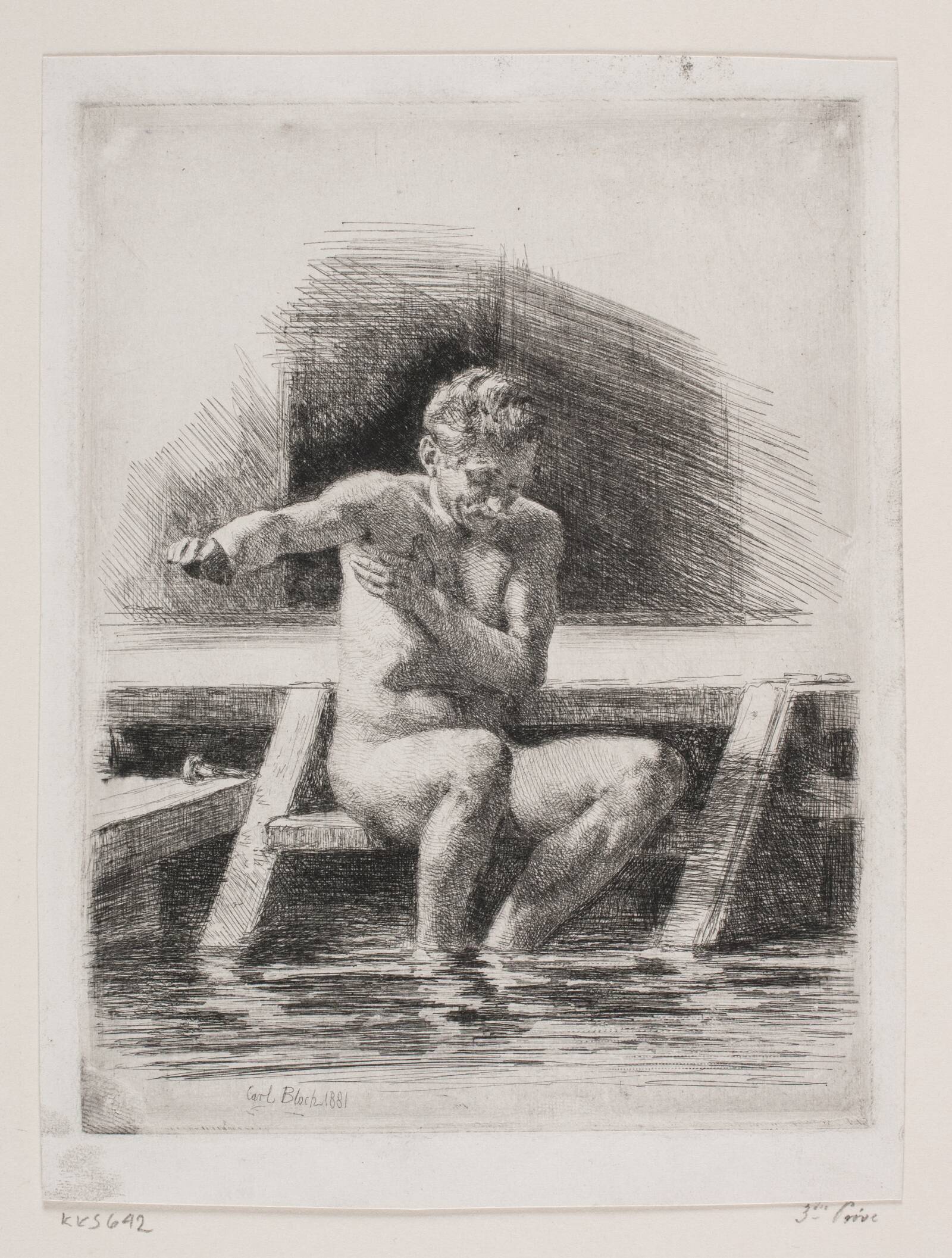 Den badende mand, Carl Bloch, 1881