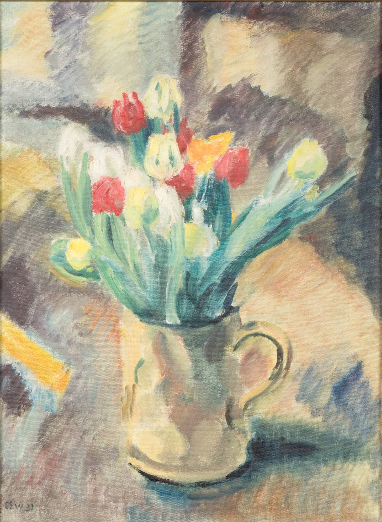 Tulipaner i krus, Sigurd Swane, 1931