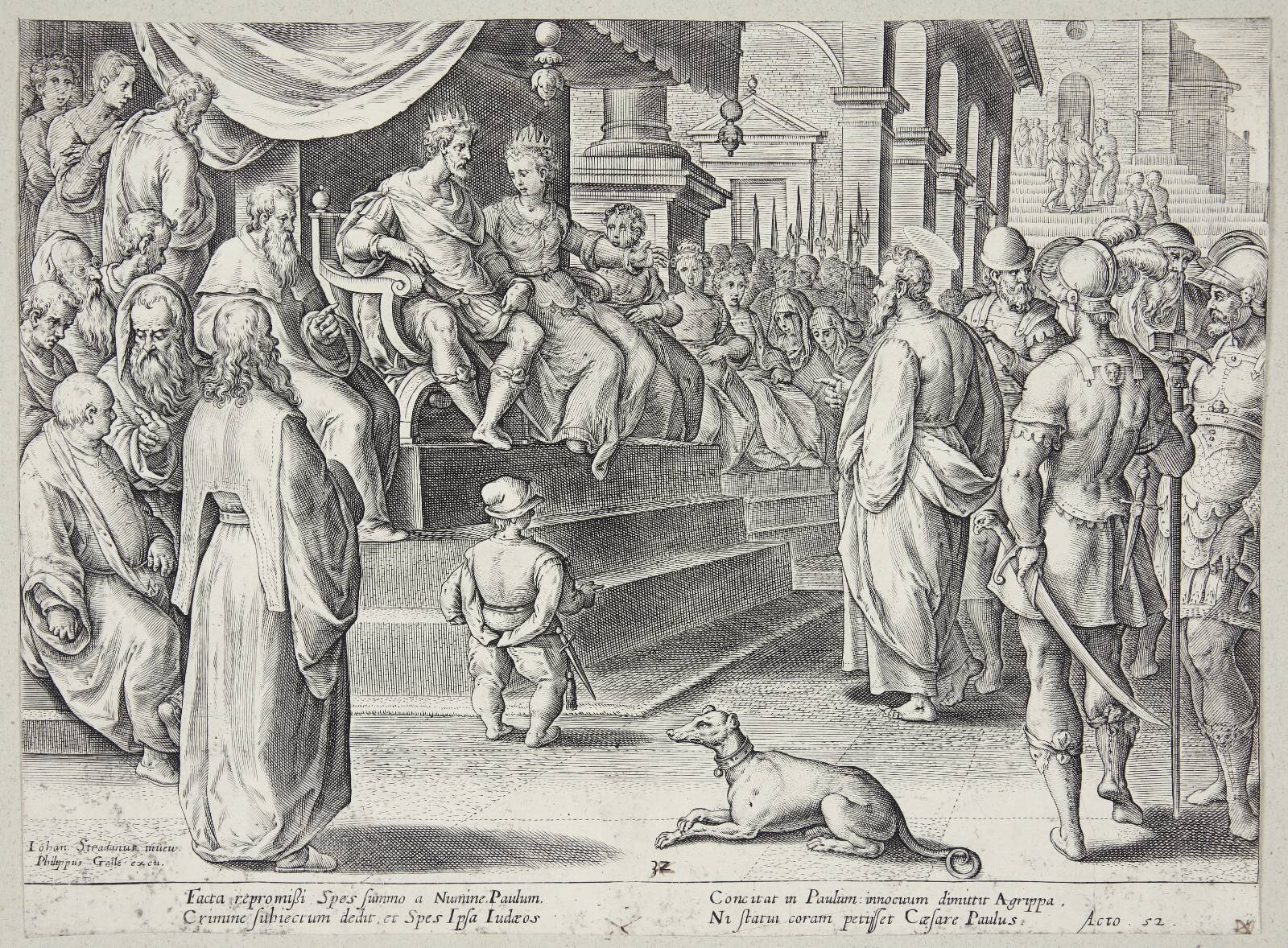 Paulus for Festus og Agrippa, Adriaen Collaert, 1582